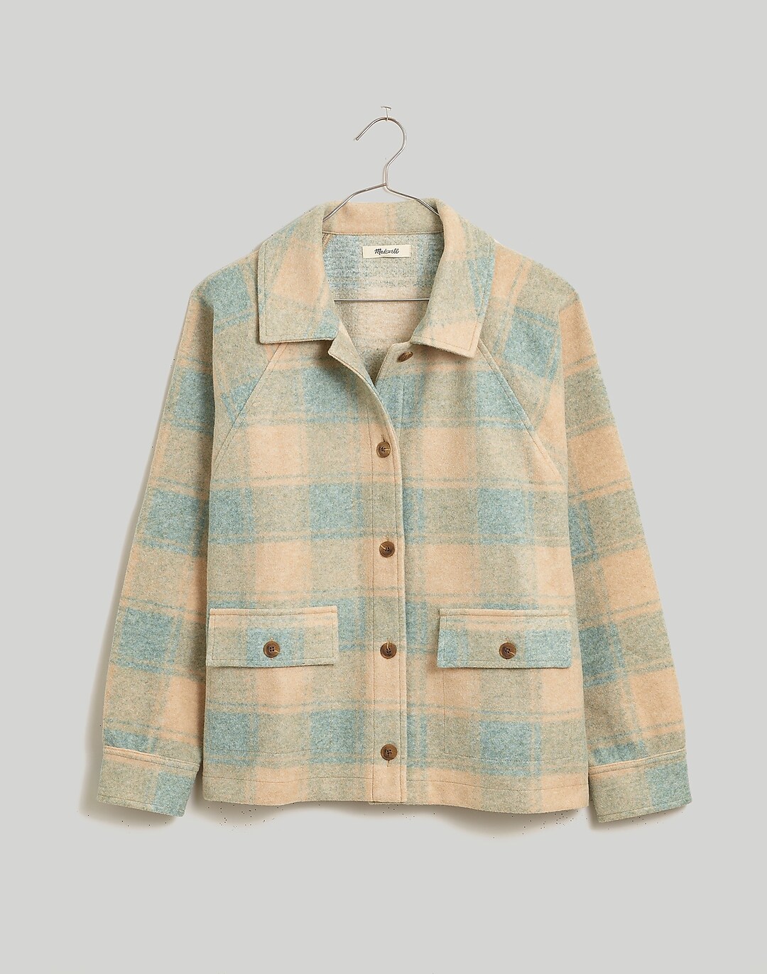Brushed Jacquard Wrap-Front Cardigan in Plaid by Madewell for $30