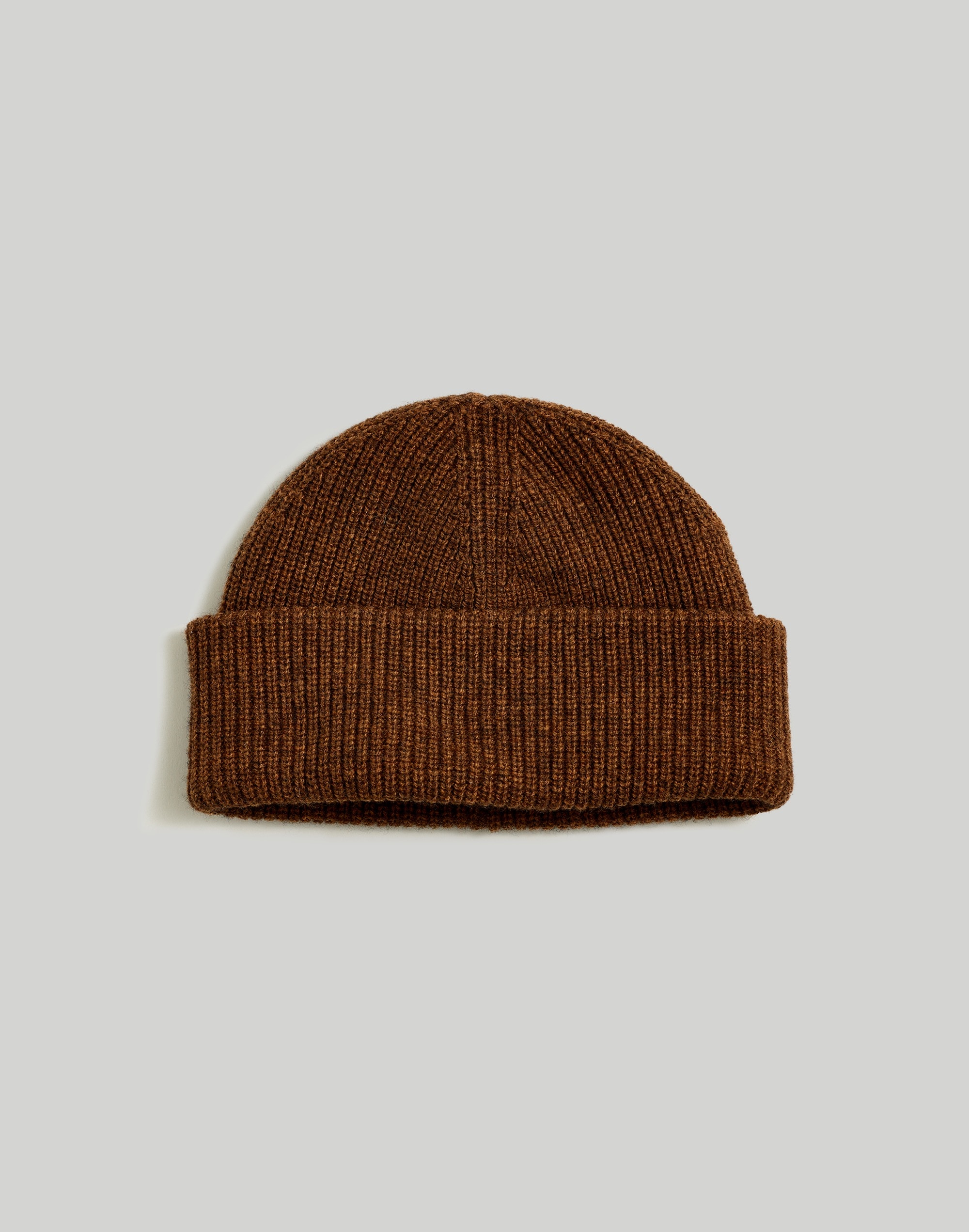 Mw Cuffed Ribbed Beanie In Hthr Hickory