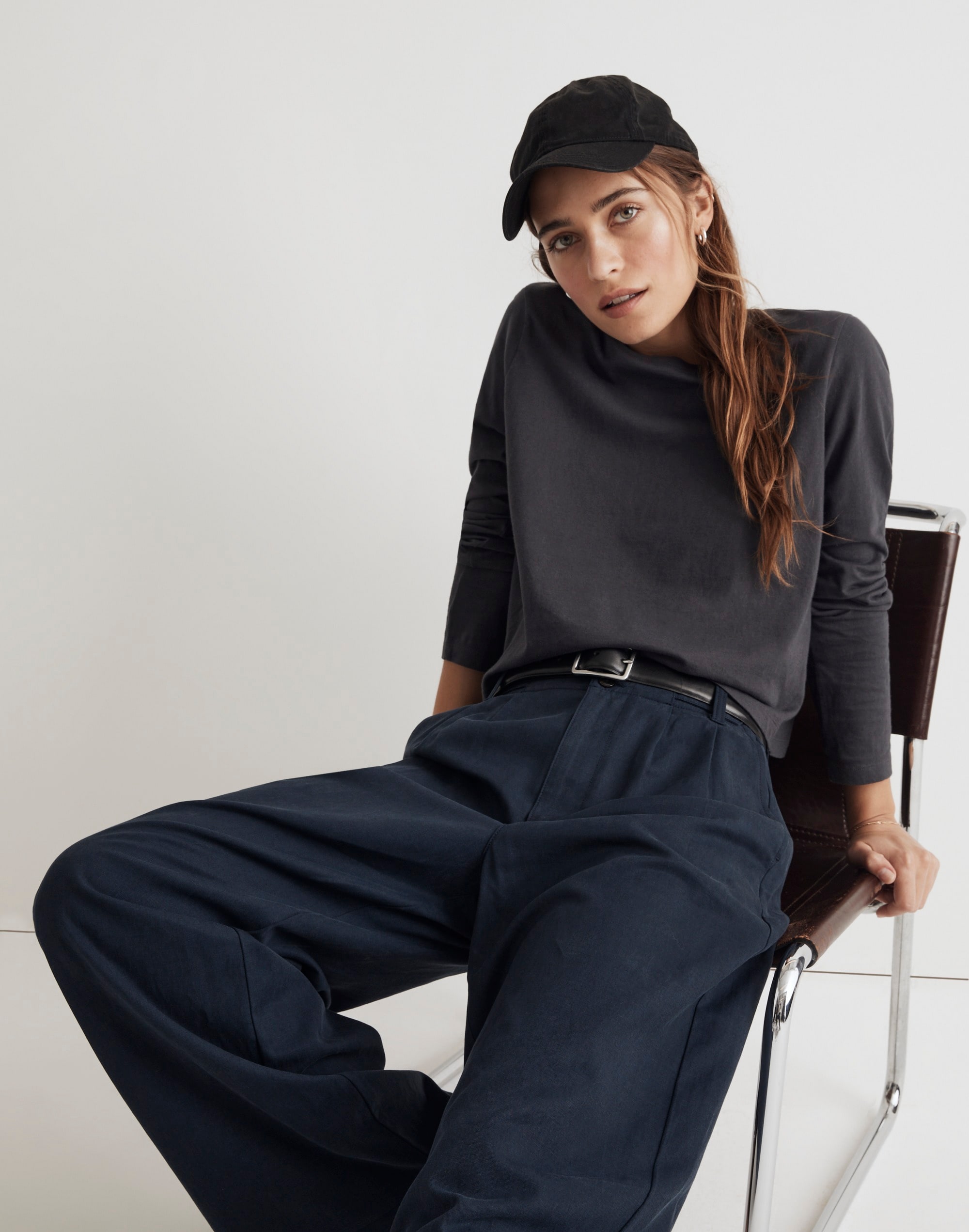 Softfade Cotton Boxy Crop Long-Sleeve Tee | Madewell