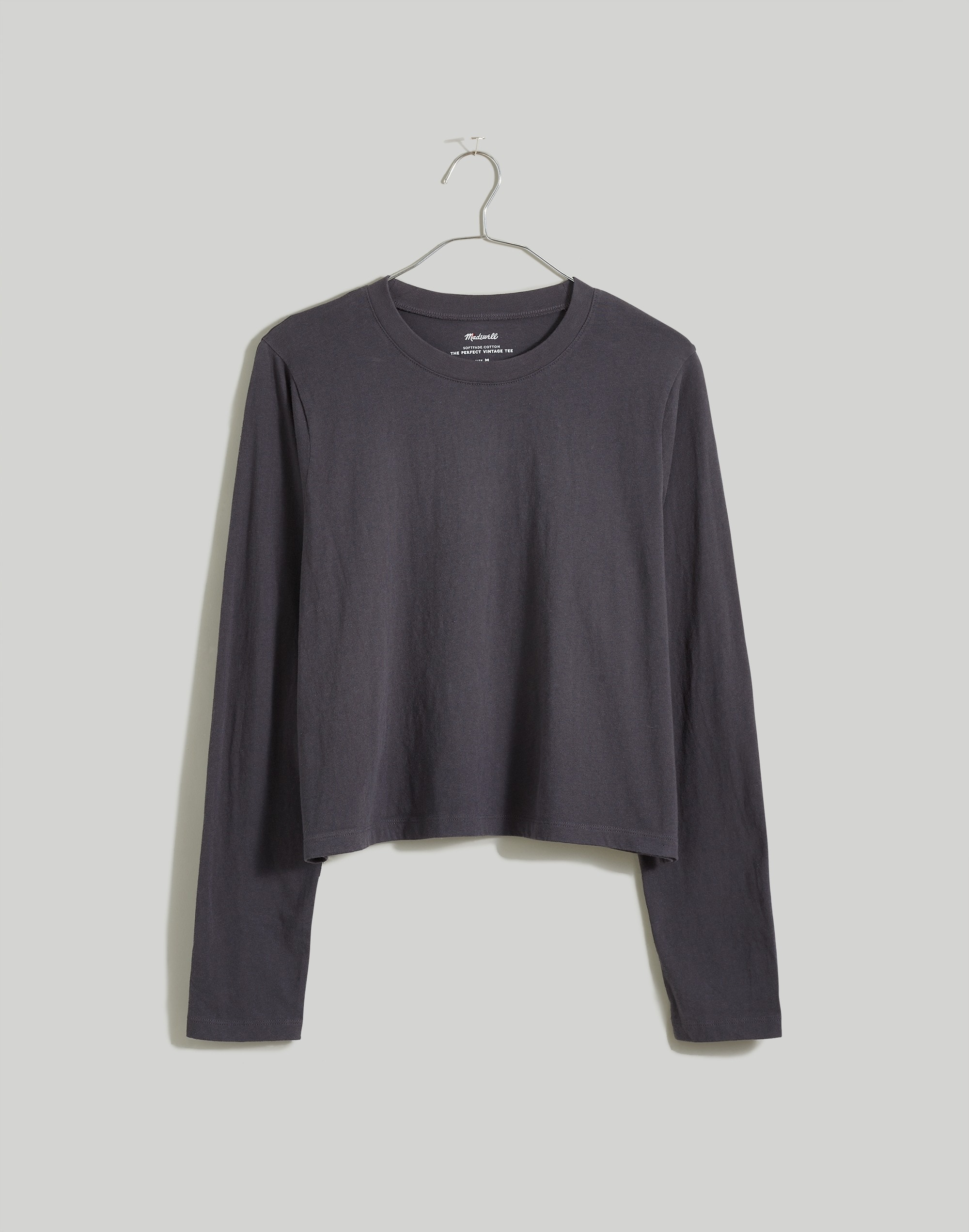 Softfade Cotton Boxy Crop Long-Sleeve Tee | Madewell