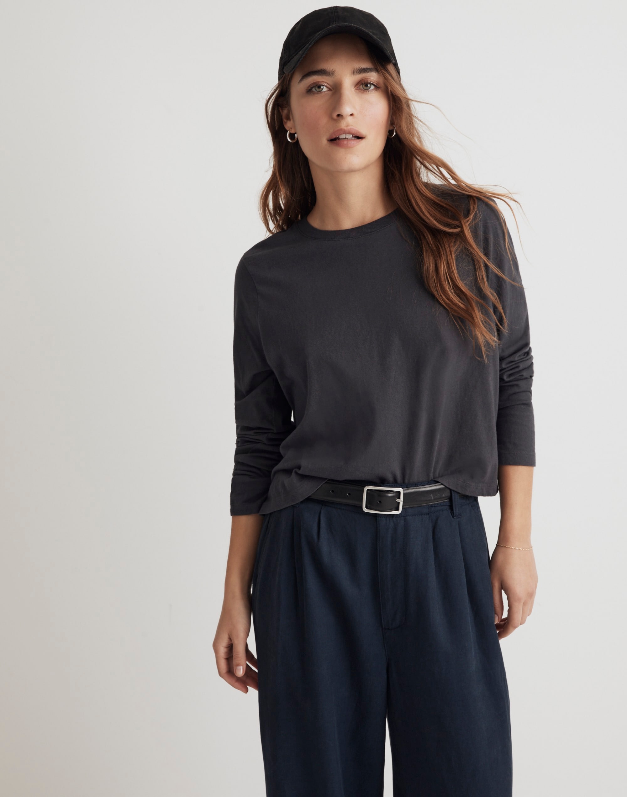 Softfade Cotton Boxy Crop Long-Sleeve Tee | Madewell