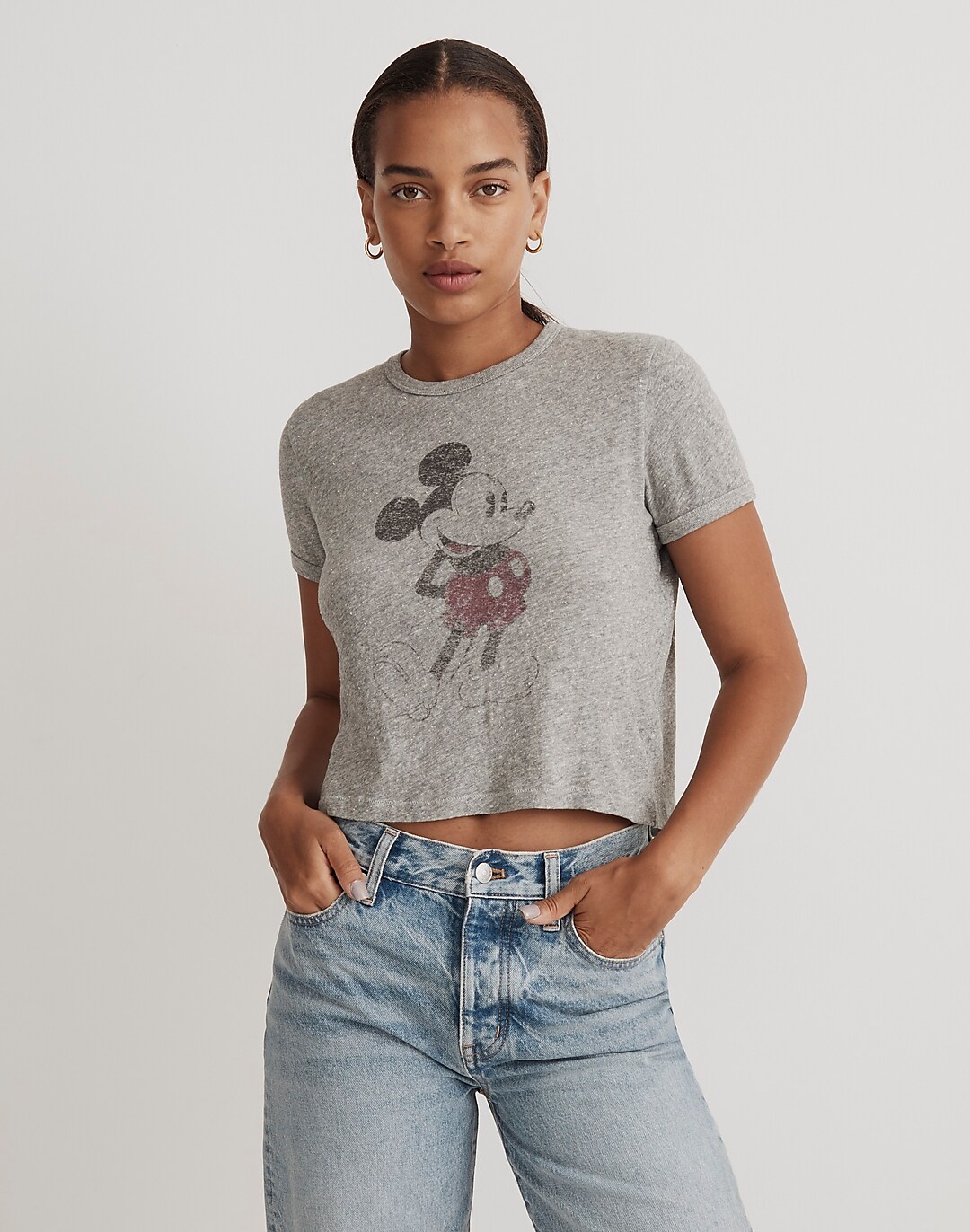 Disney Women Gray Mickey Mouse Graphic Sleep T-Shirt Plus Size 3X