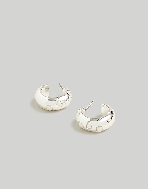 Stone Collection Chunky Hoop Earrings