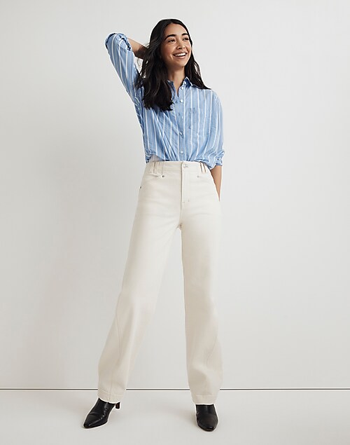 The Perfect Vintage Wide-Leg Jean in Vintage Canvas Wash: Snap Edition