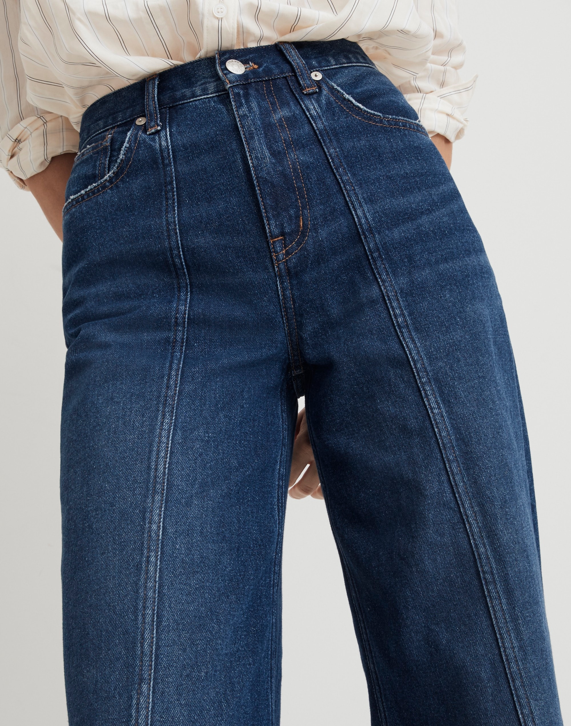 Twisted Seam Cotton Denim Jeans