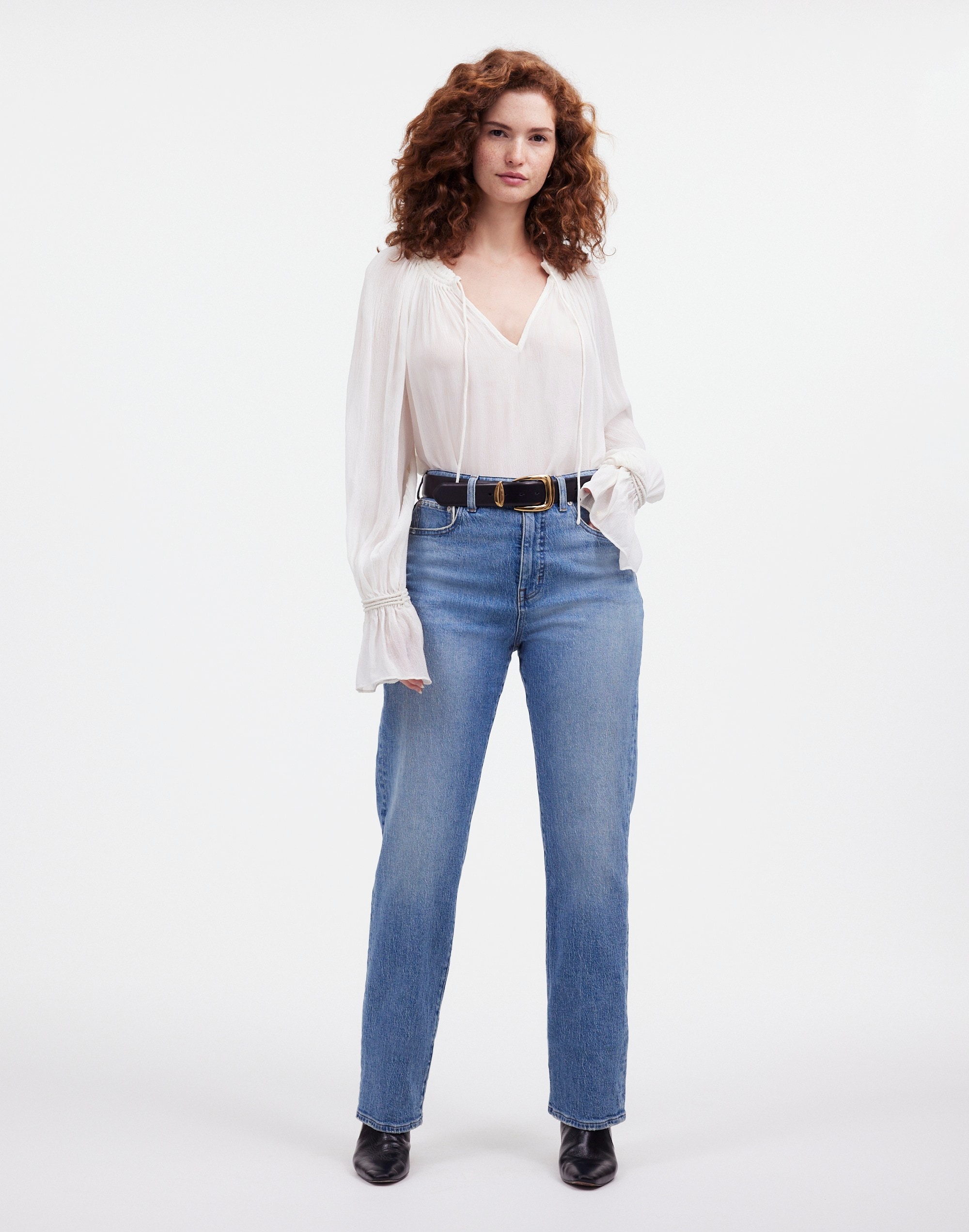 The Tall Curvy '90s Straight Jean Rondell Wash: Crease Edition