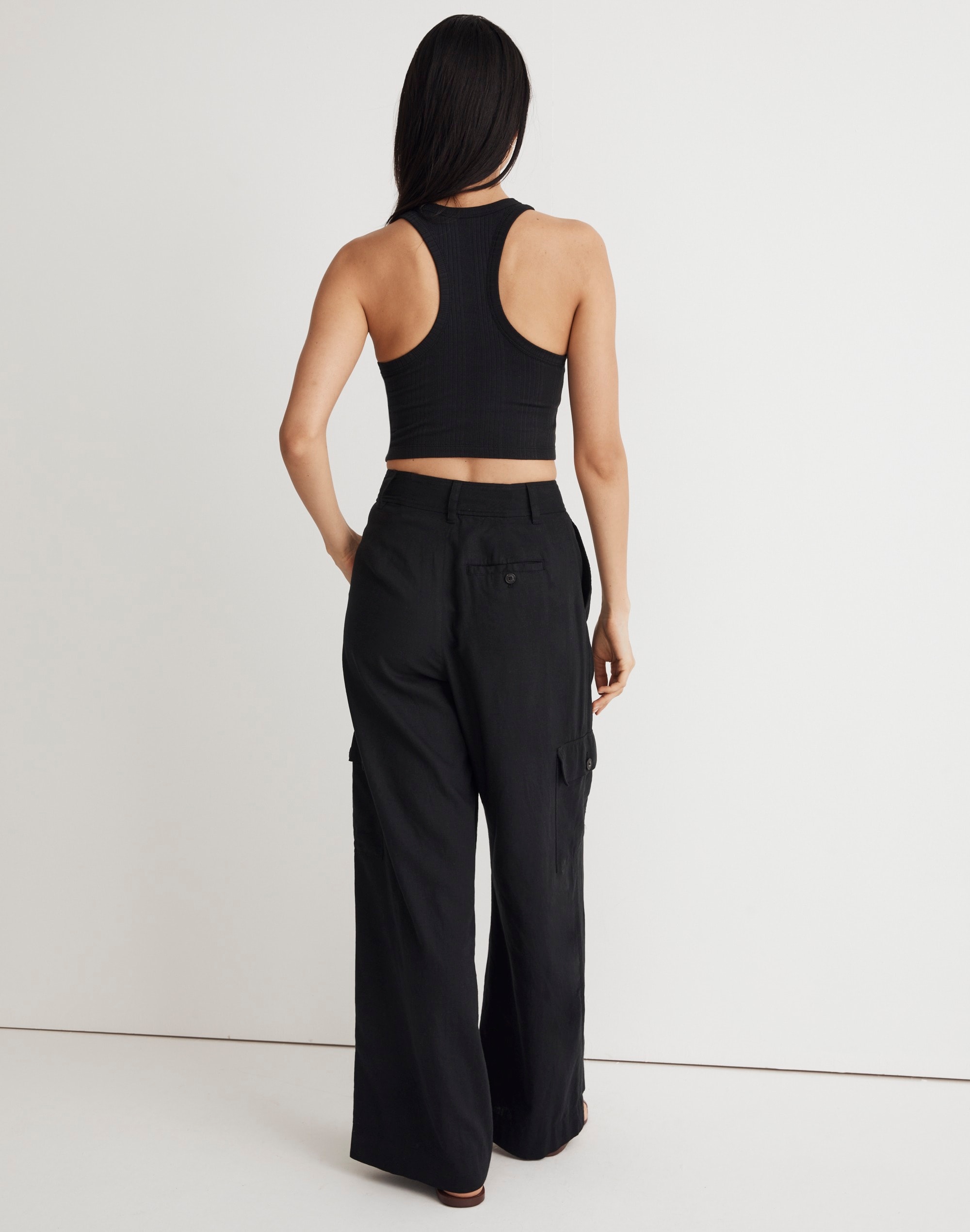 Wide-Leg Cargo Pants in Linen-Blend | Madewell