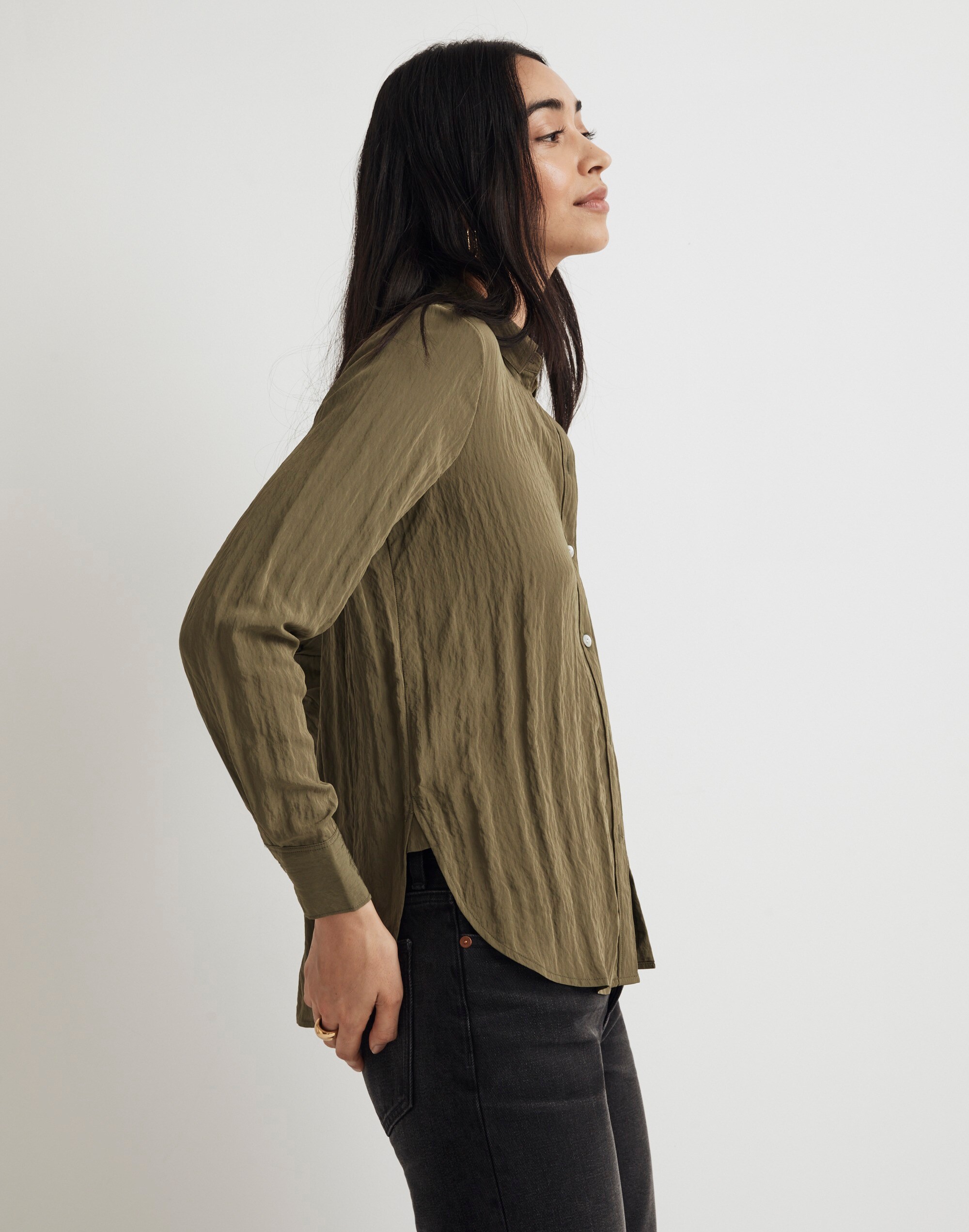 Crinkled Button-Up Shirt | Madewell