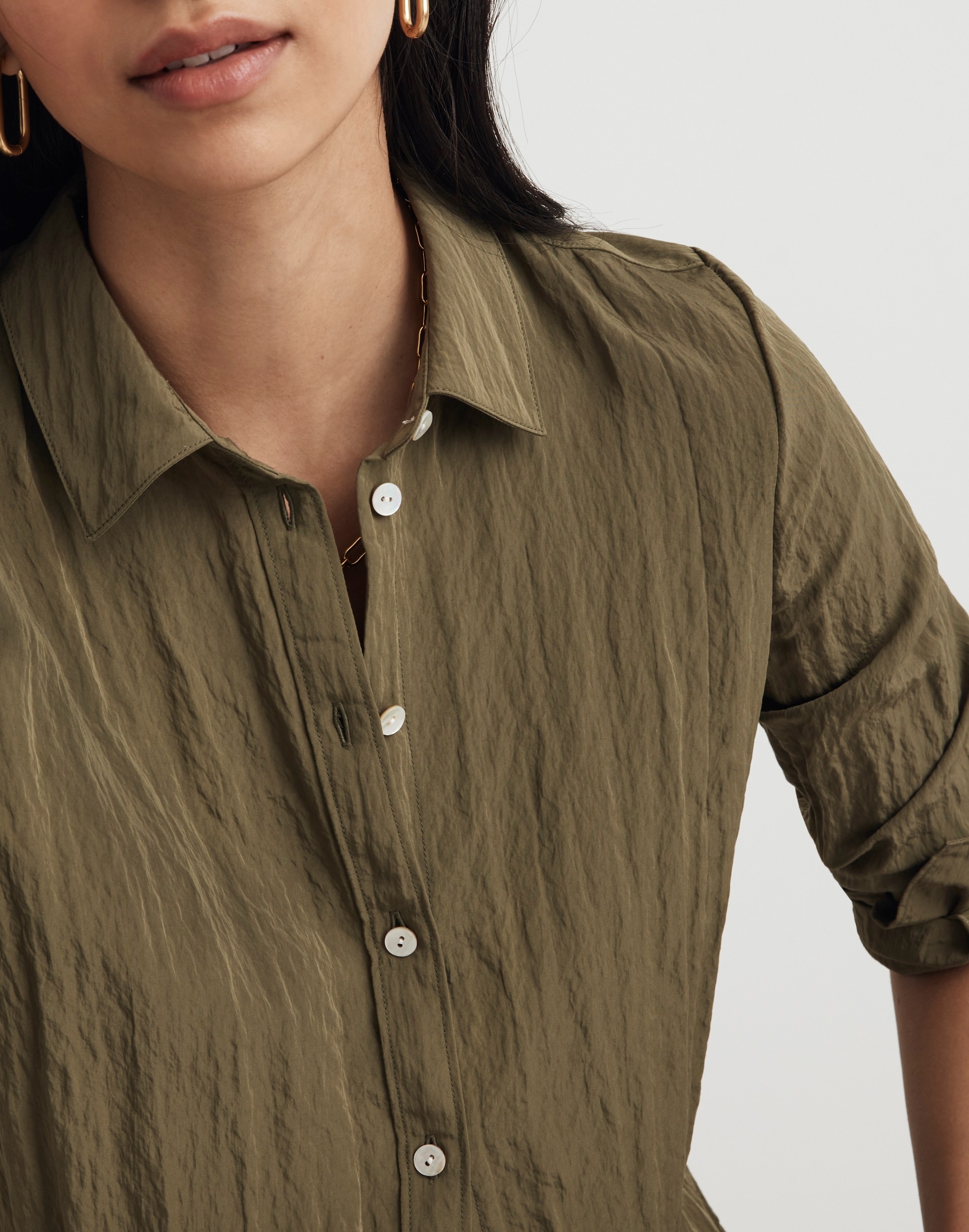 Crinkled Button-Up Shirt | Madewell