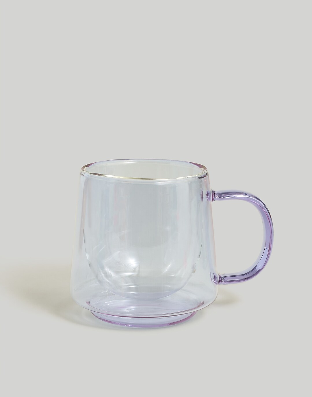 12 oz Double Walled Glass Mug Lilac Purple