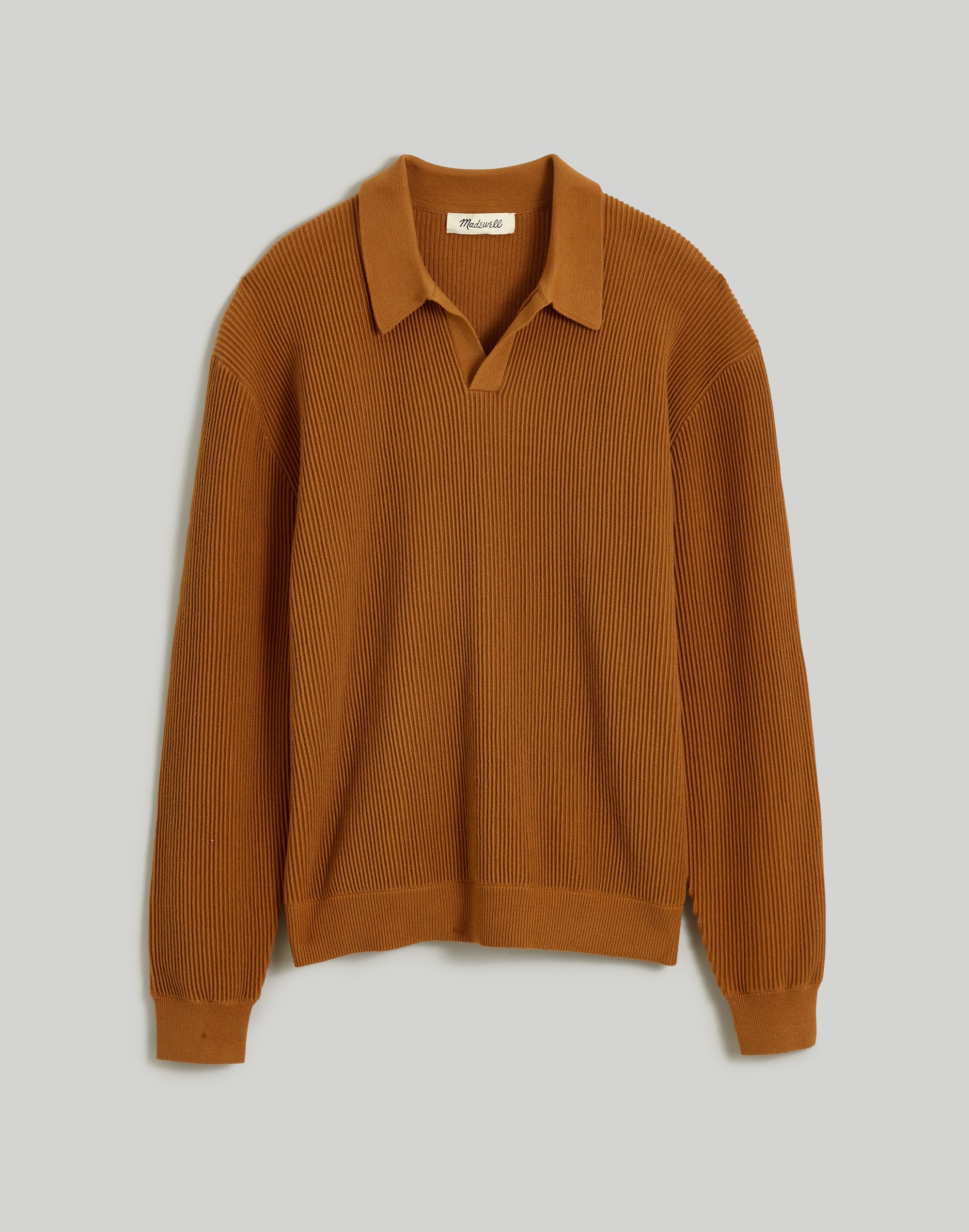 Johnny-Collar Long-Sleeve Sweater Polo | Madewell