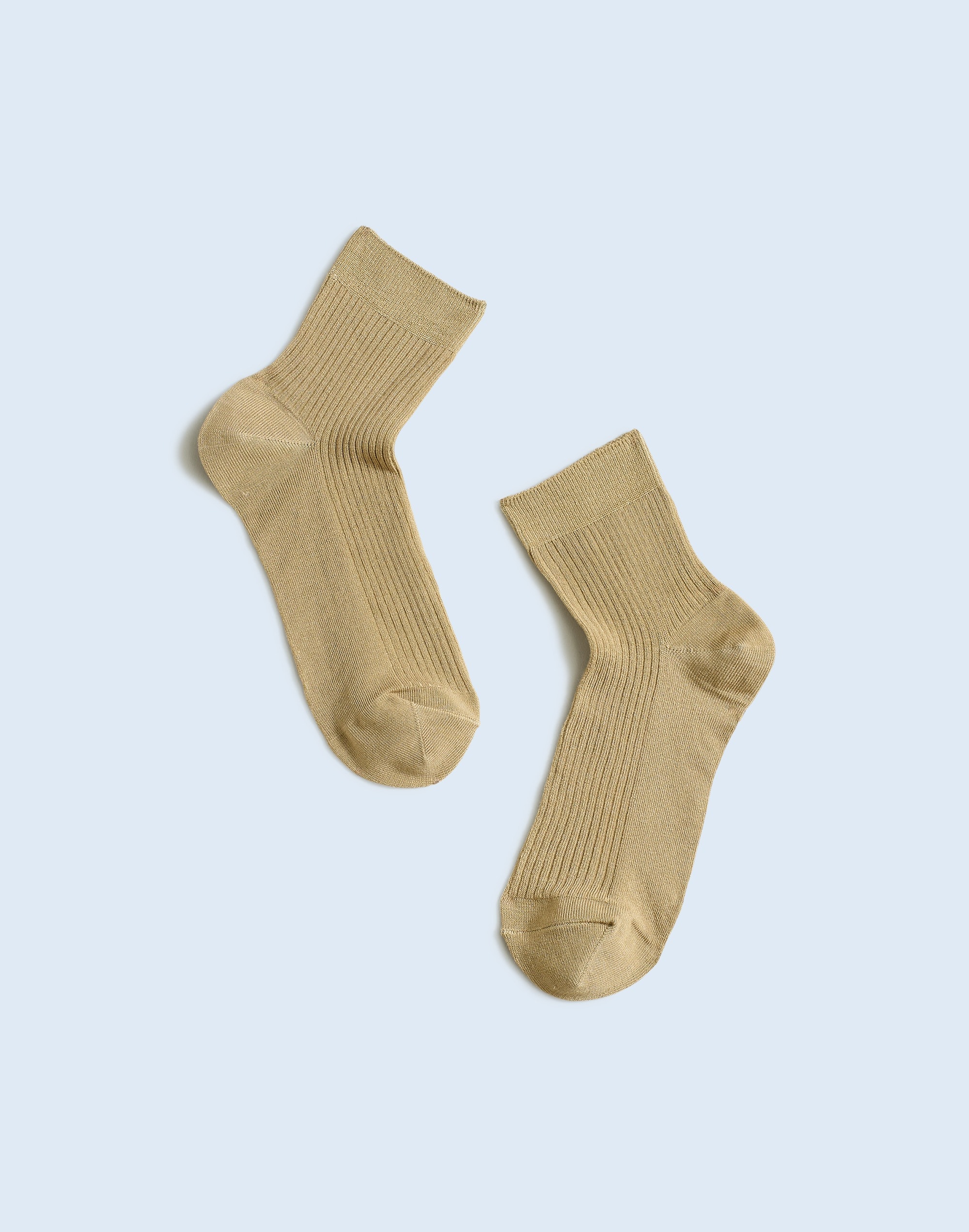 Mw Semi-sheer Ankle Socks In Ash Green