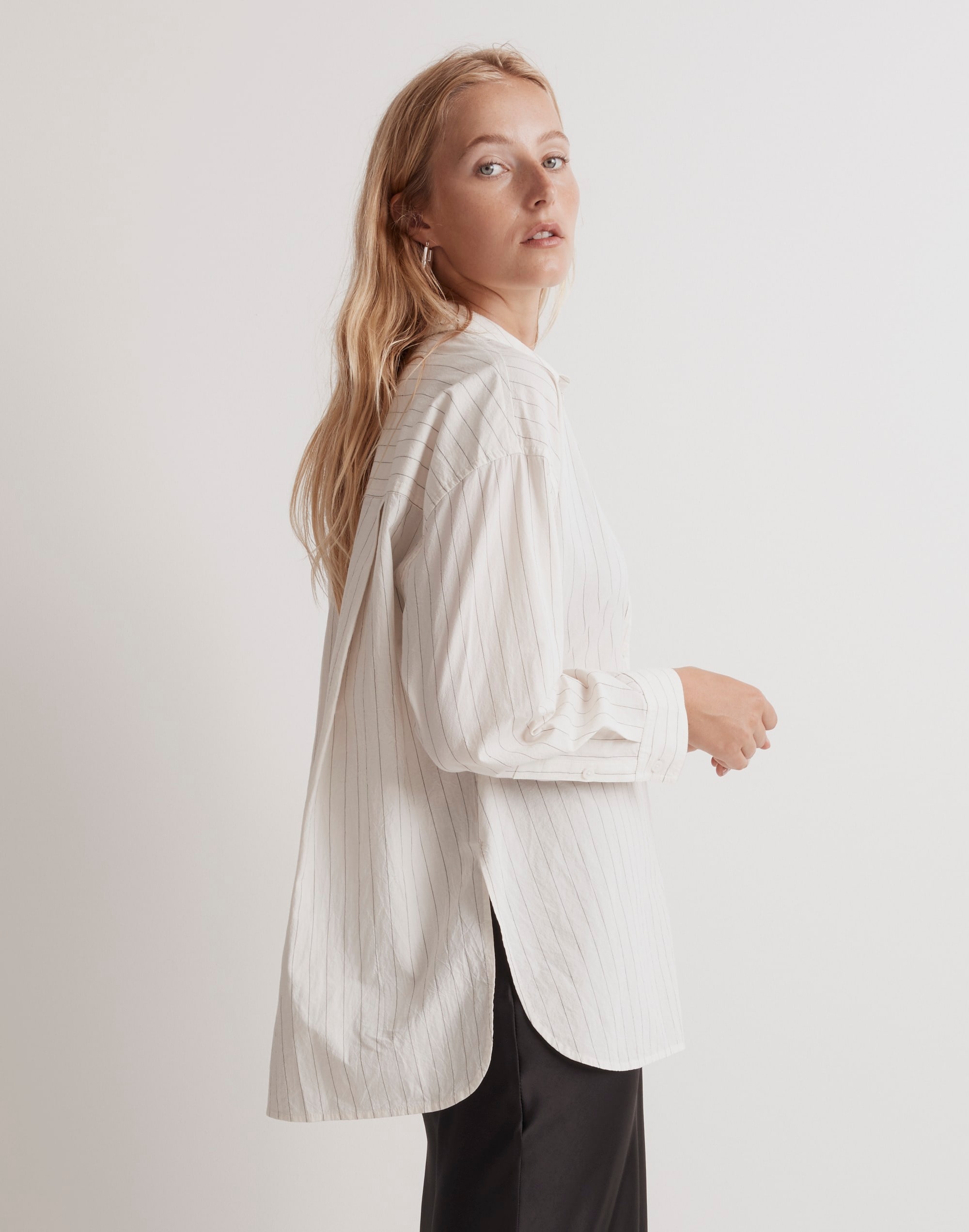 The Signature Poplin Oversized Shirt Stripe | Madewell