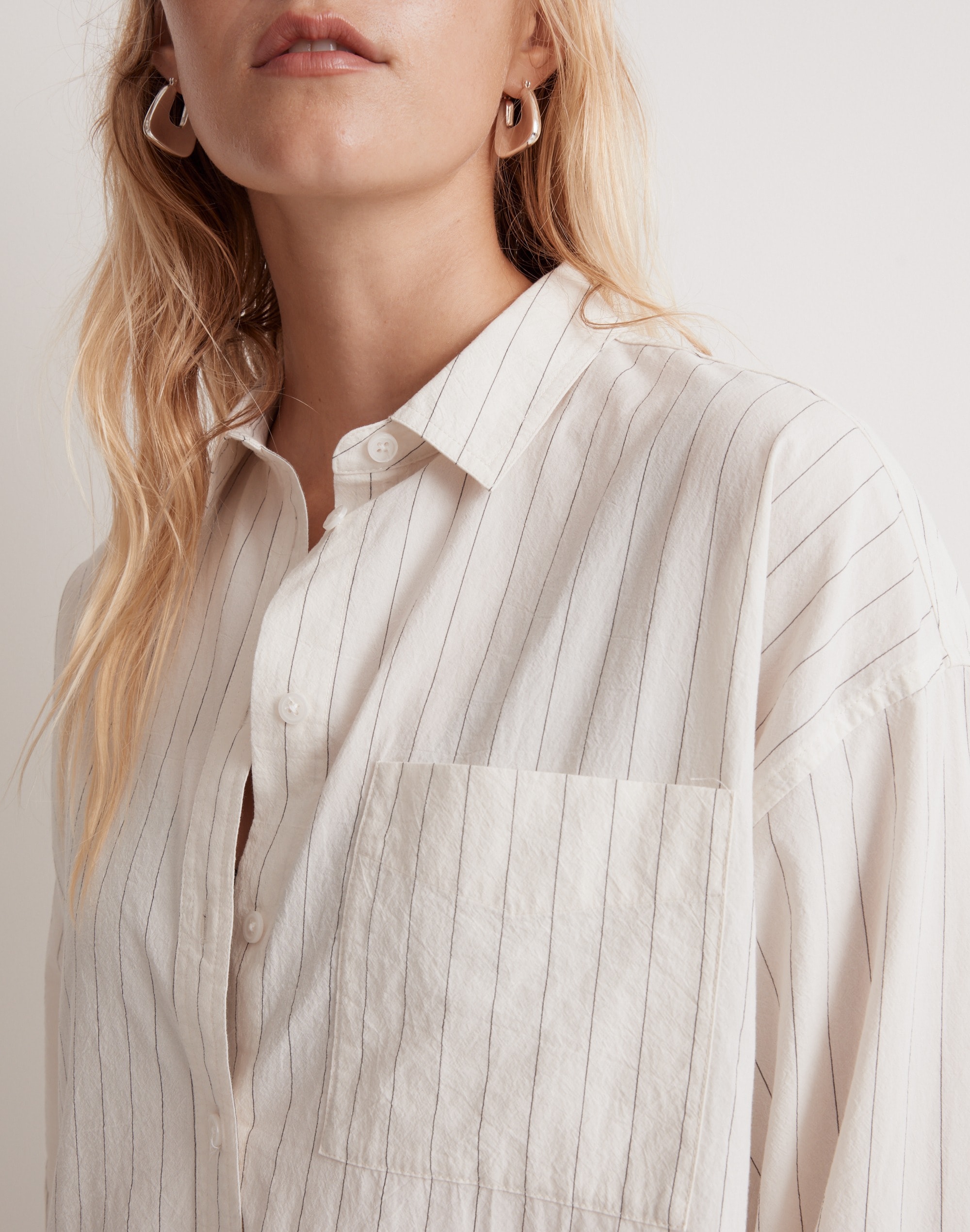 The Signature Poplin Oversized Shirt Stripe | Madewell