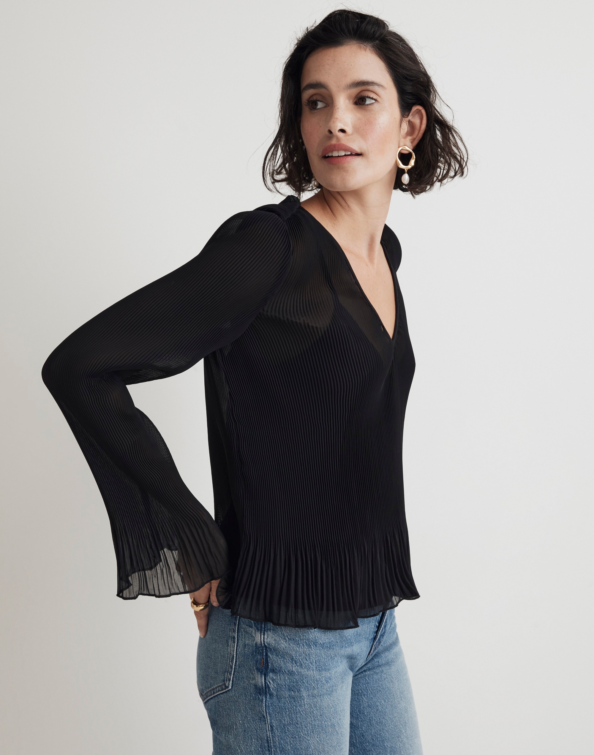 Naida Flare Sleeve Top