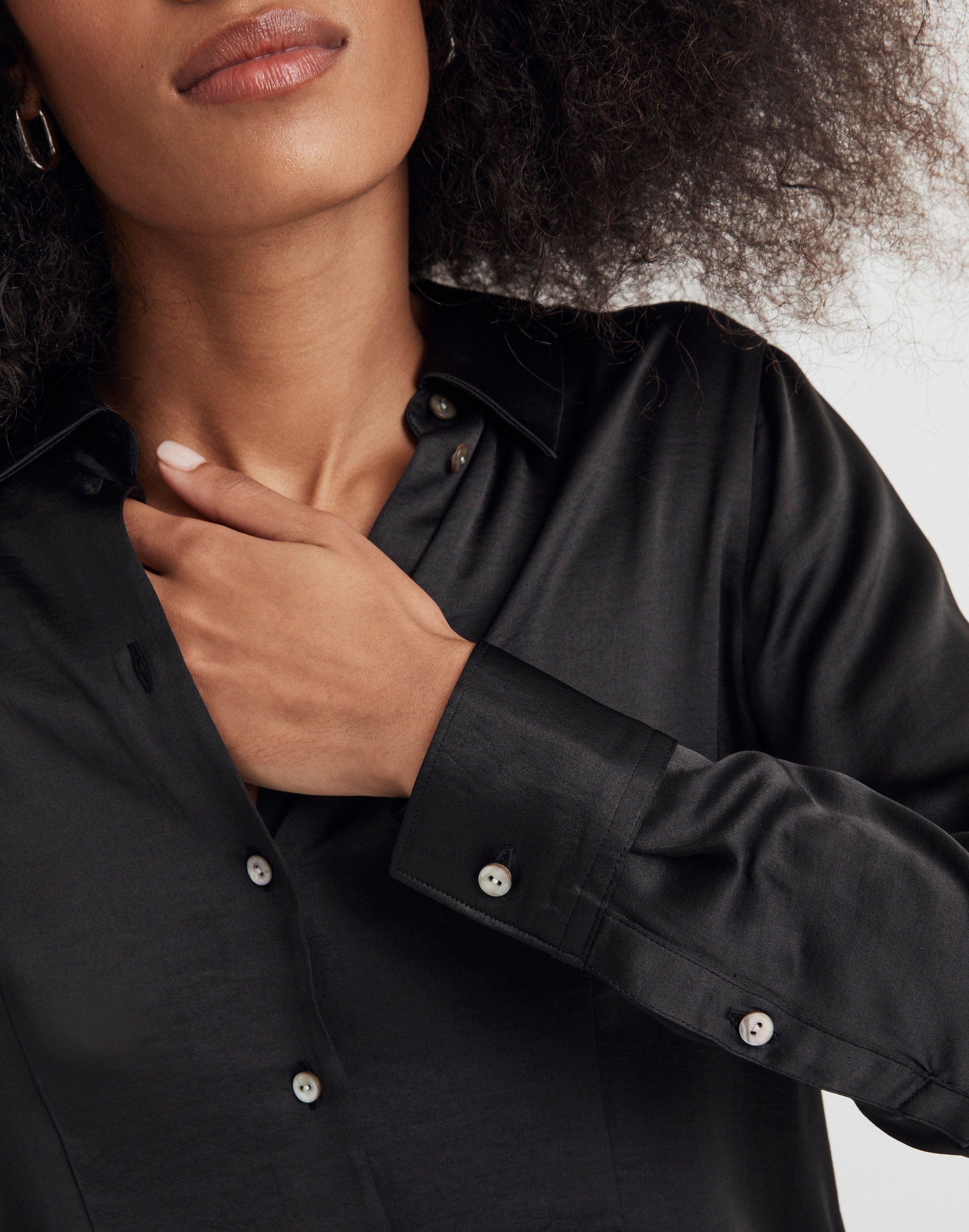 Darted Button-Up Shirt Satin | Madewell