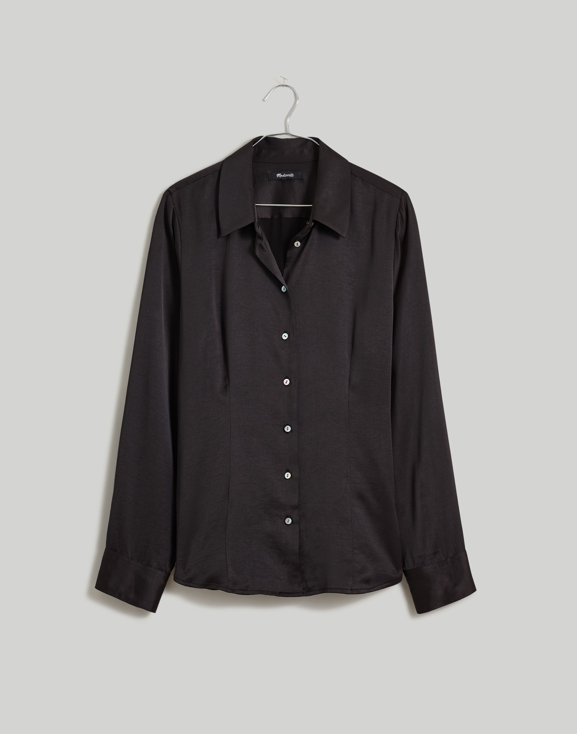 Darted Button-Up Shirt Satin | Madewell