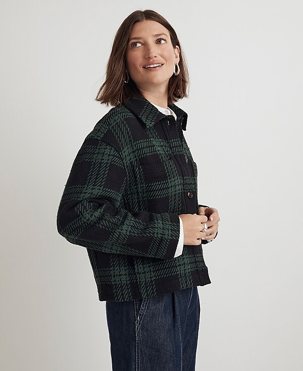Flannel Boxy Shirt-Jacket in Plaid