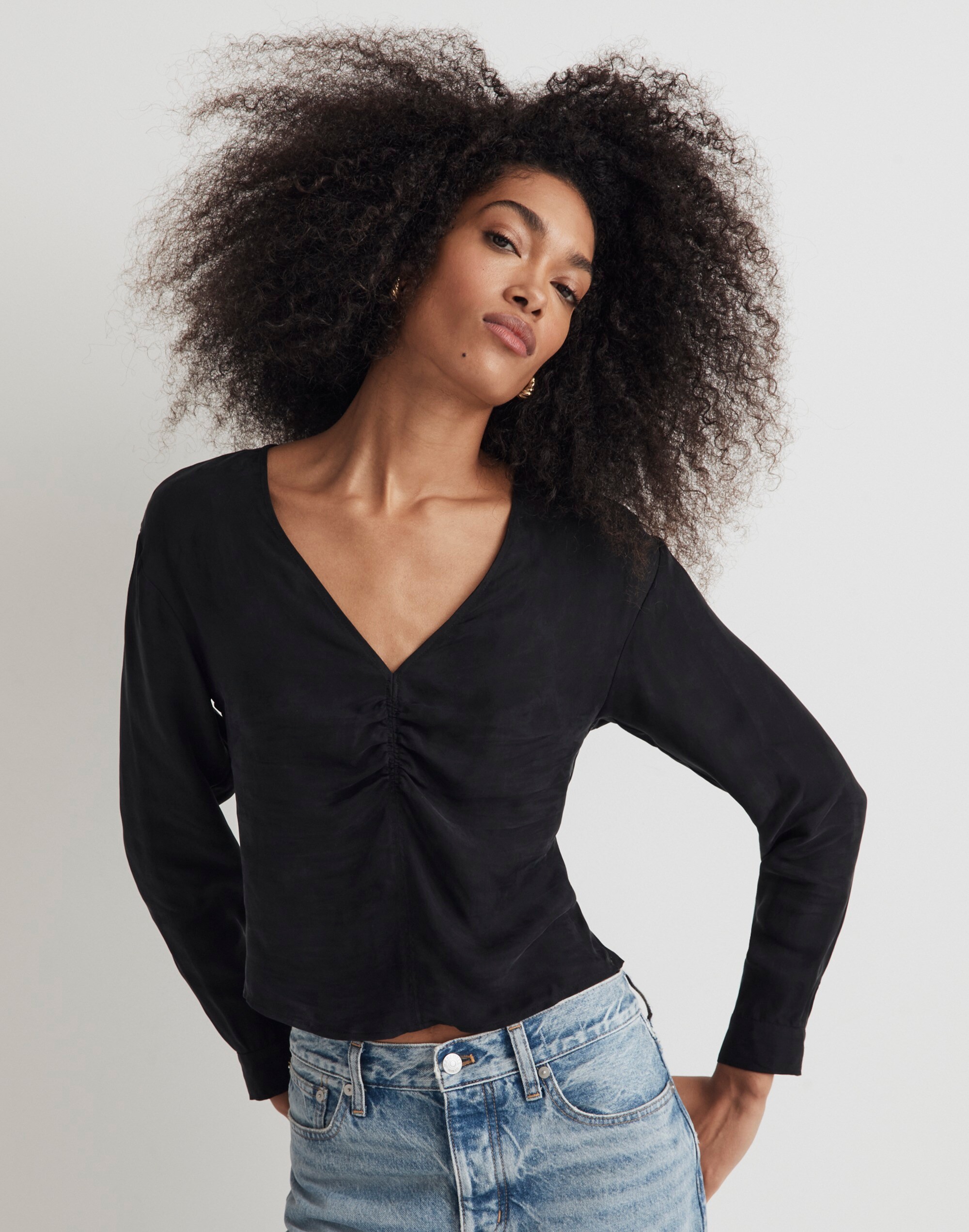 Brushed Ruched-Front Top | Madewell