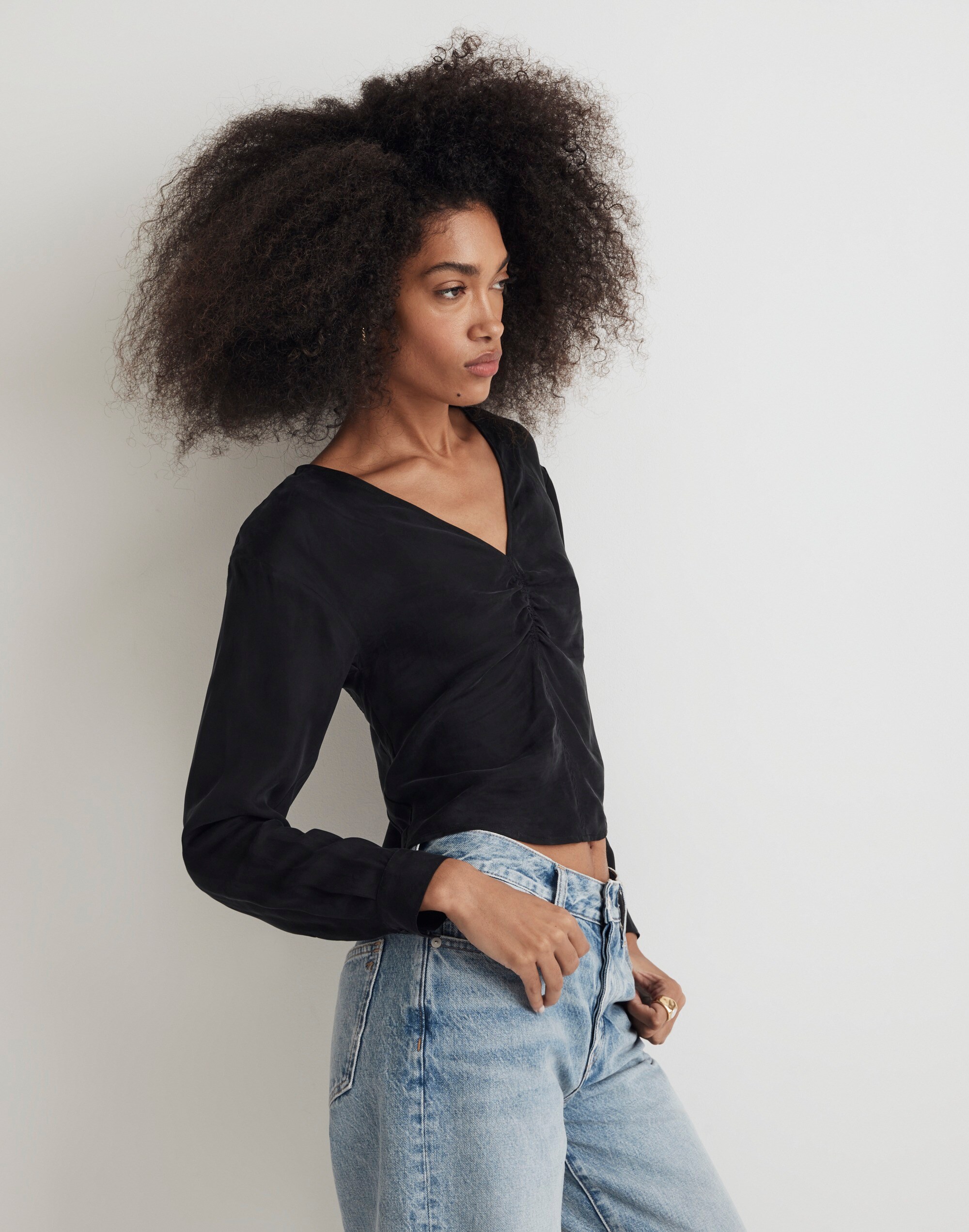 Brushed Ruched-Front Top | Madewell