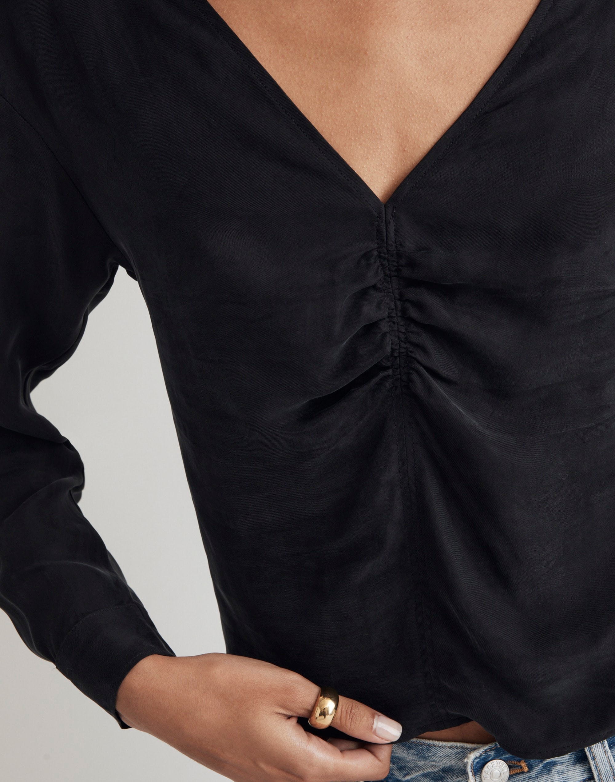 Brushed Ruched-Front Top | Madewell