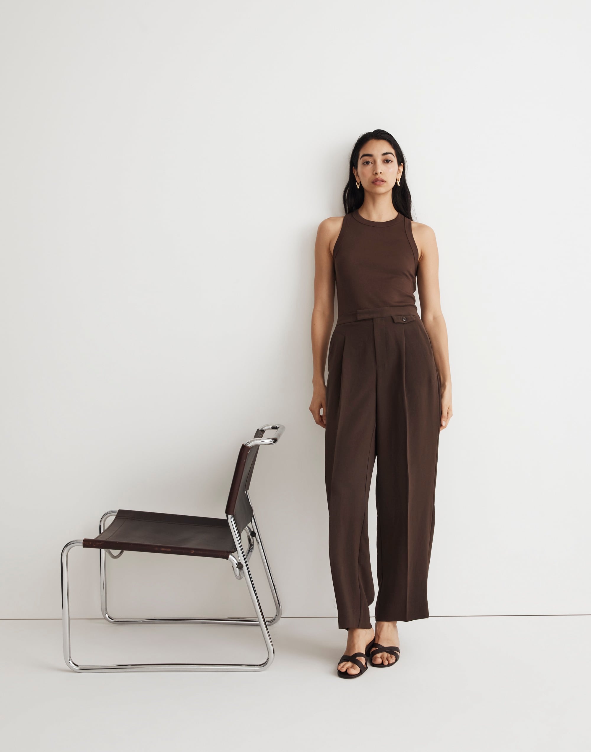 Mw The Rosedale High-rise Straight Pant In Dark Coffee