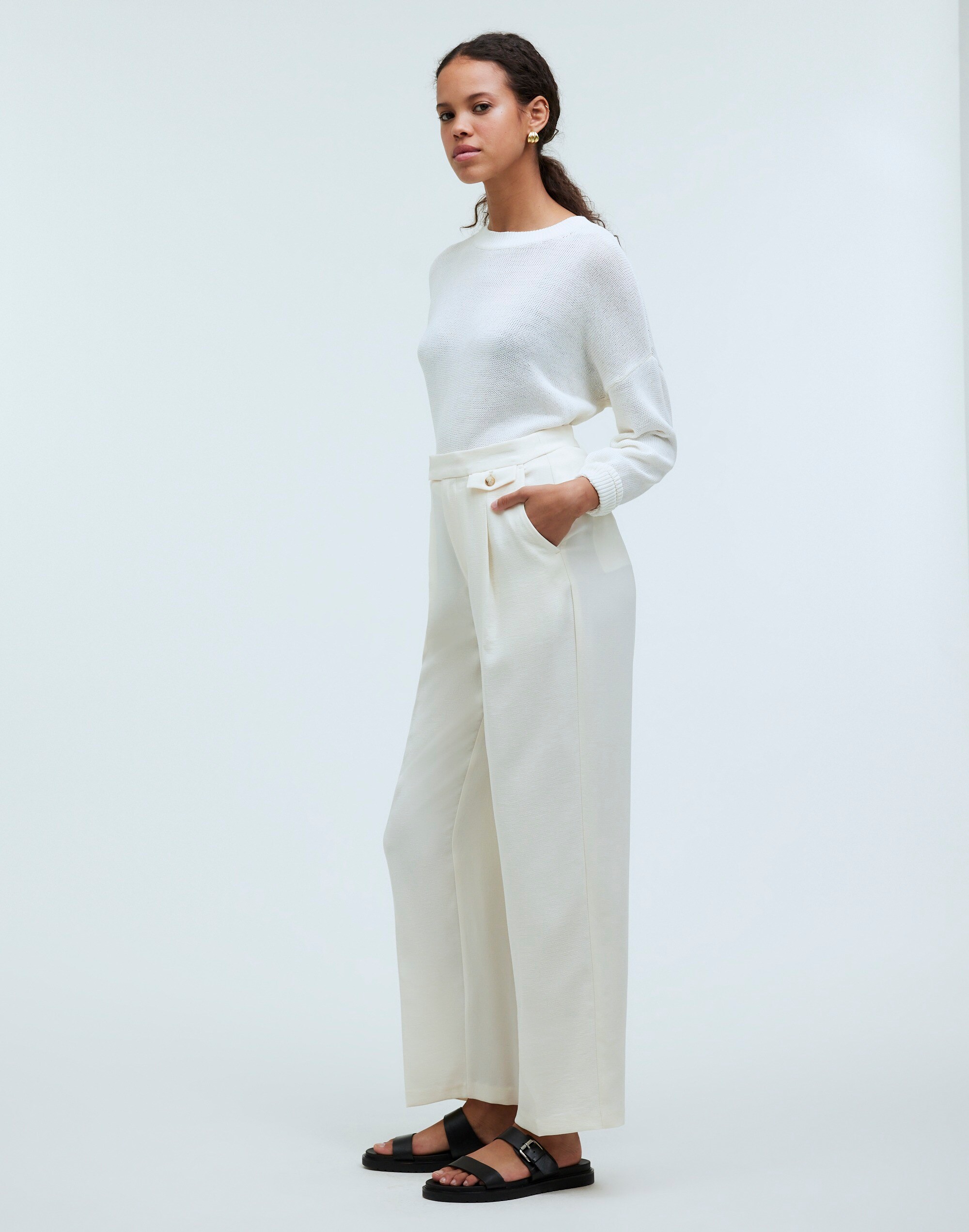 The Rosedale High-Rise Straight Pant in Crepe