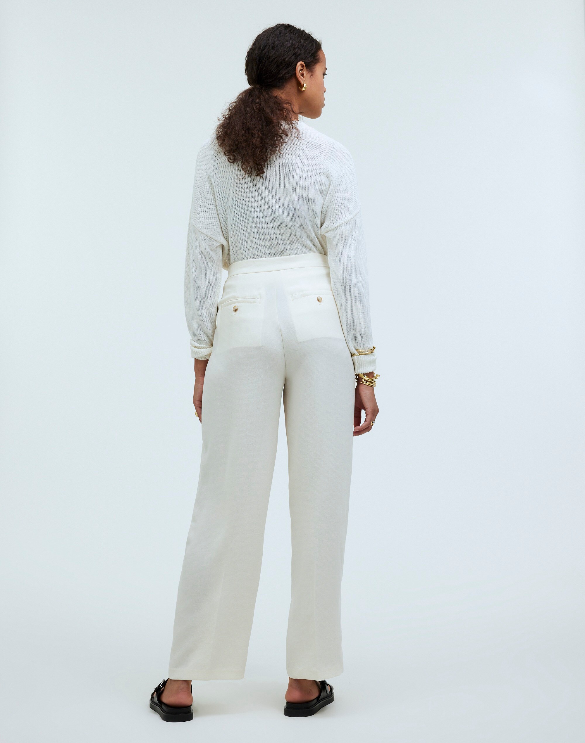 The Rosedale High-Rise Straight Pant in Crepe