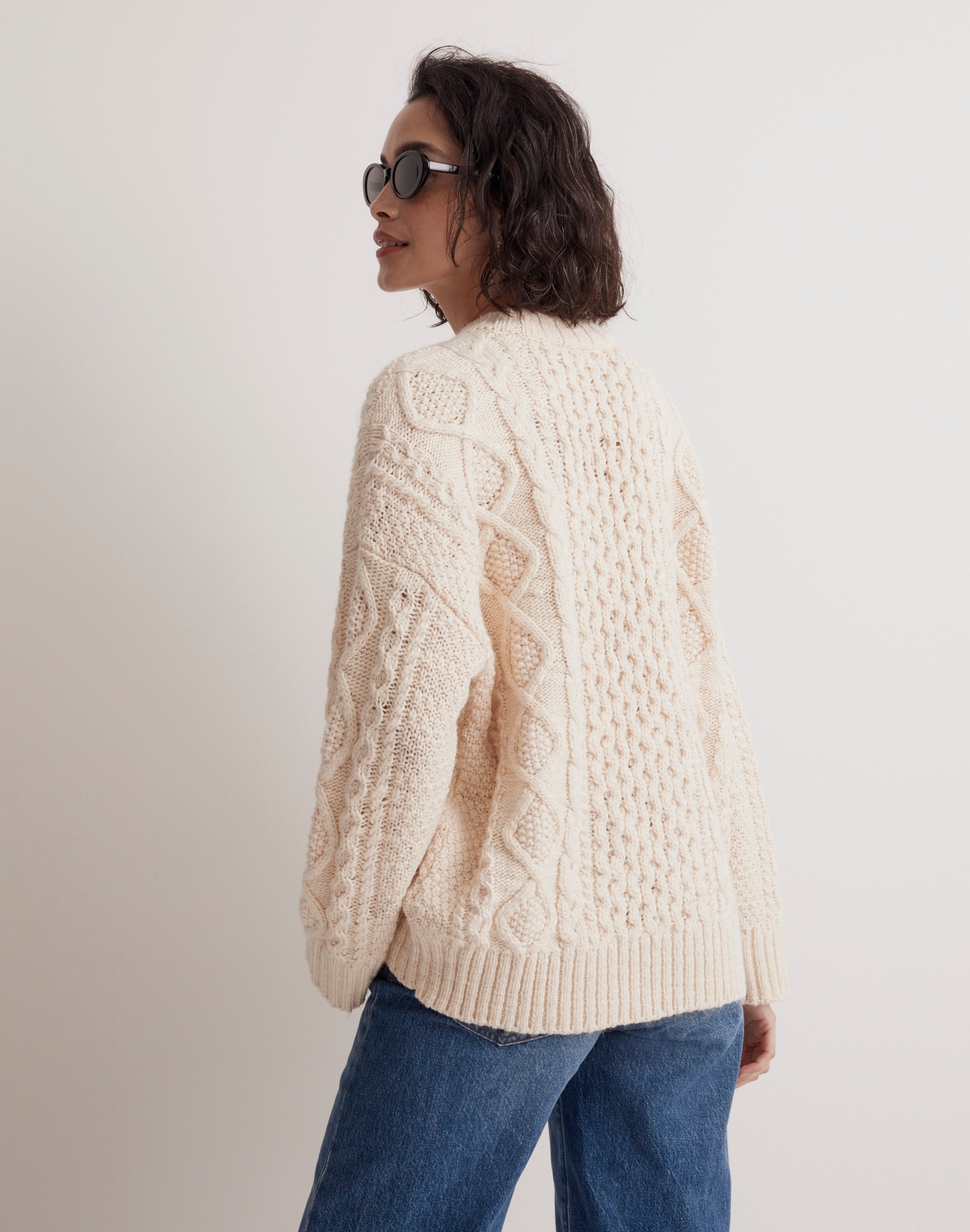 Wool sweater Oversized sweater Cable knit sweater Hand knitted