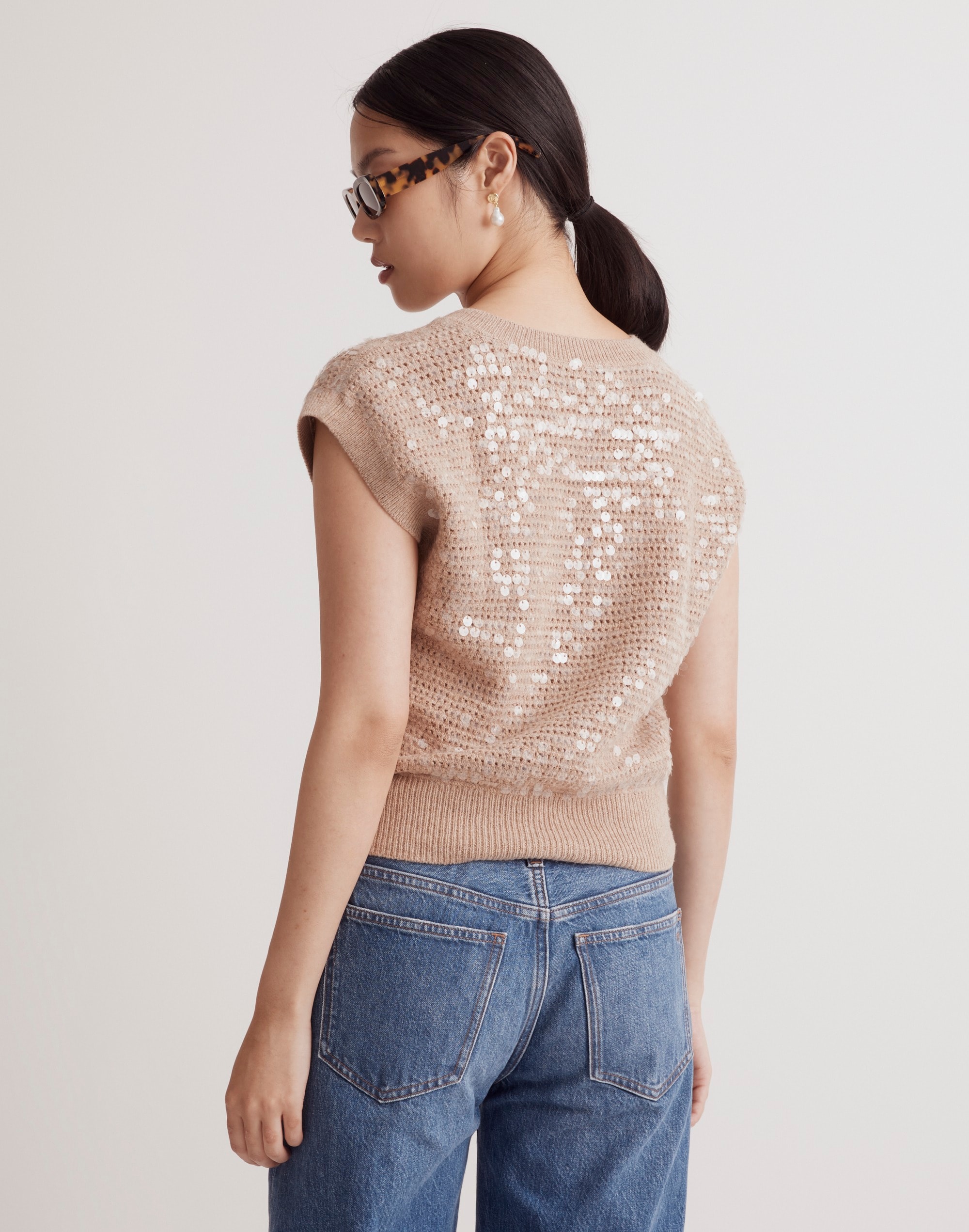 Sequin-Embellished Sweater Vest | Madewell