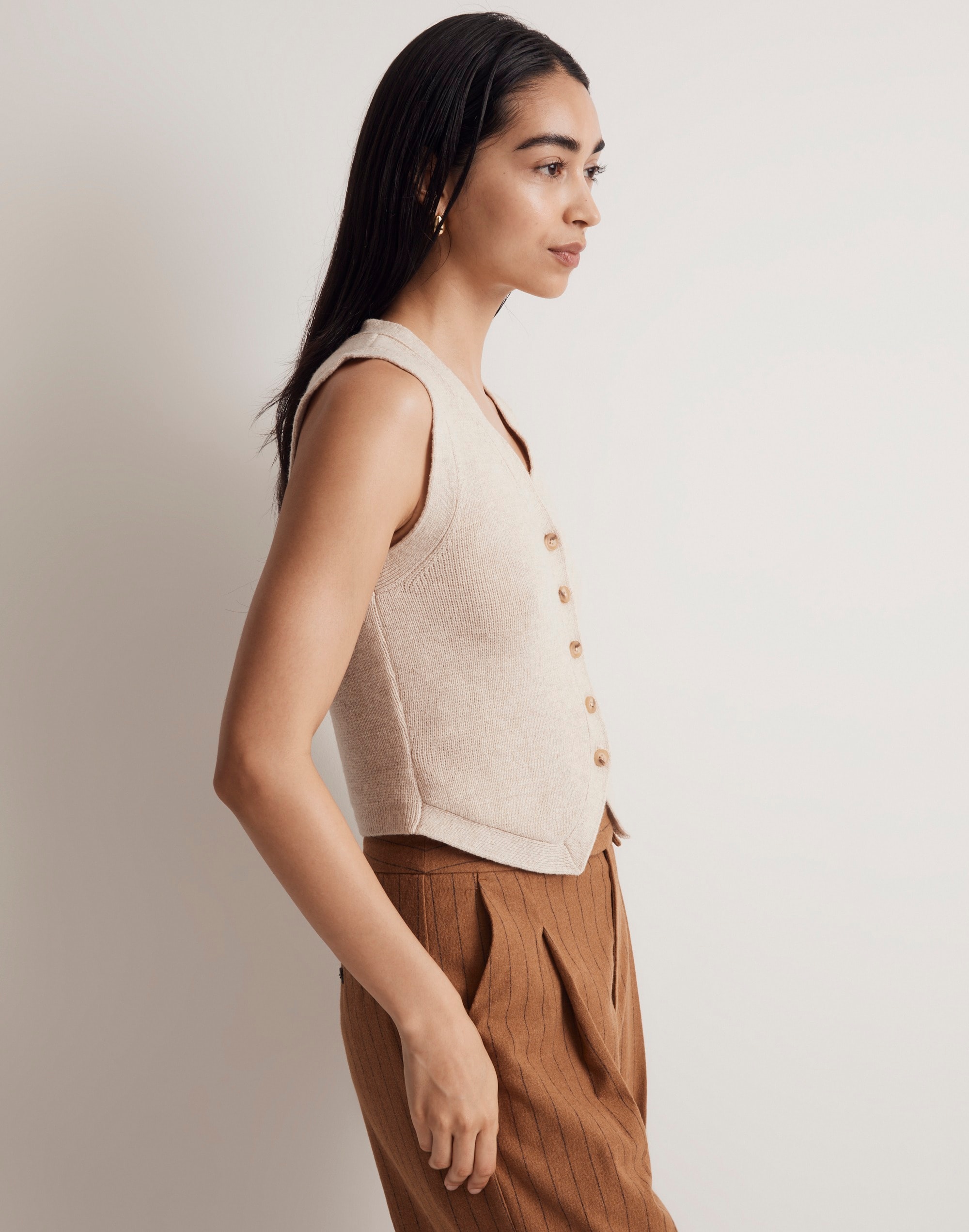 V-Neck Button-Front Sweater Vest | Madewell