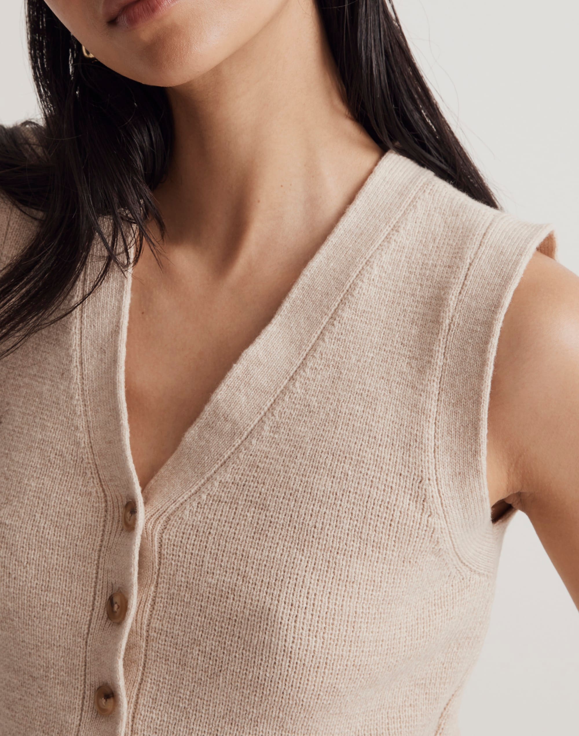 V-Neck Button-Front Sweater Vest | Madewell