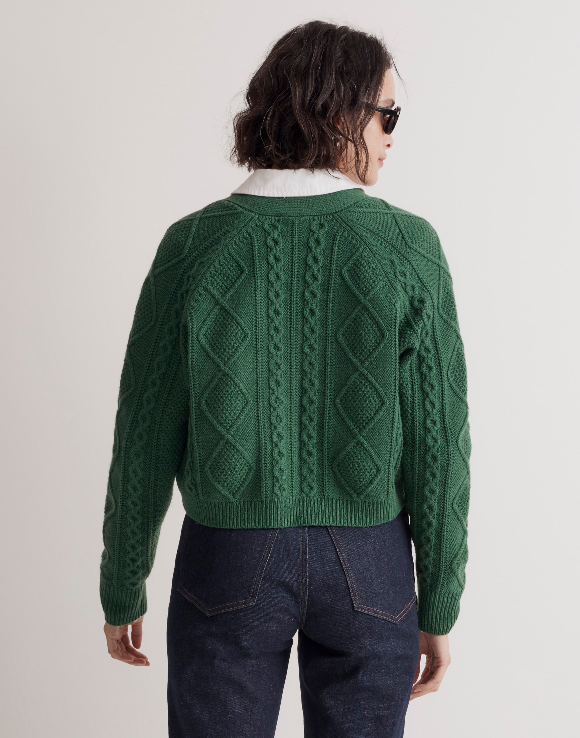 Cable-Knit Crop Cardigan