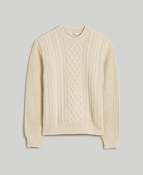 Cabled Crewneck Sweater