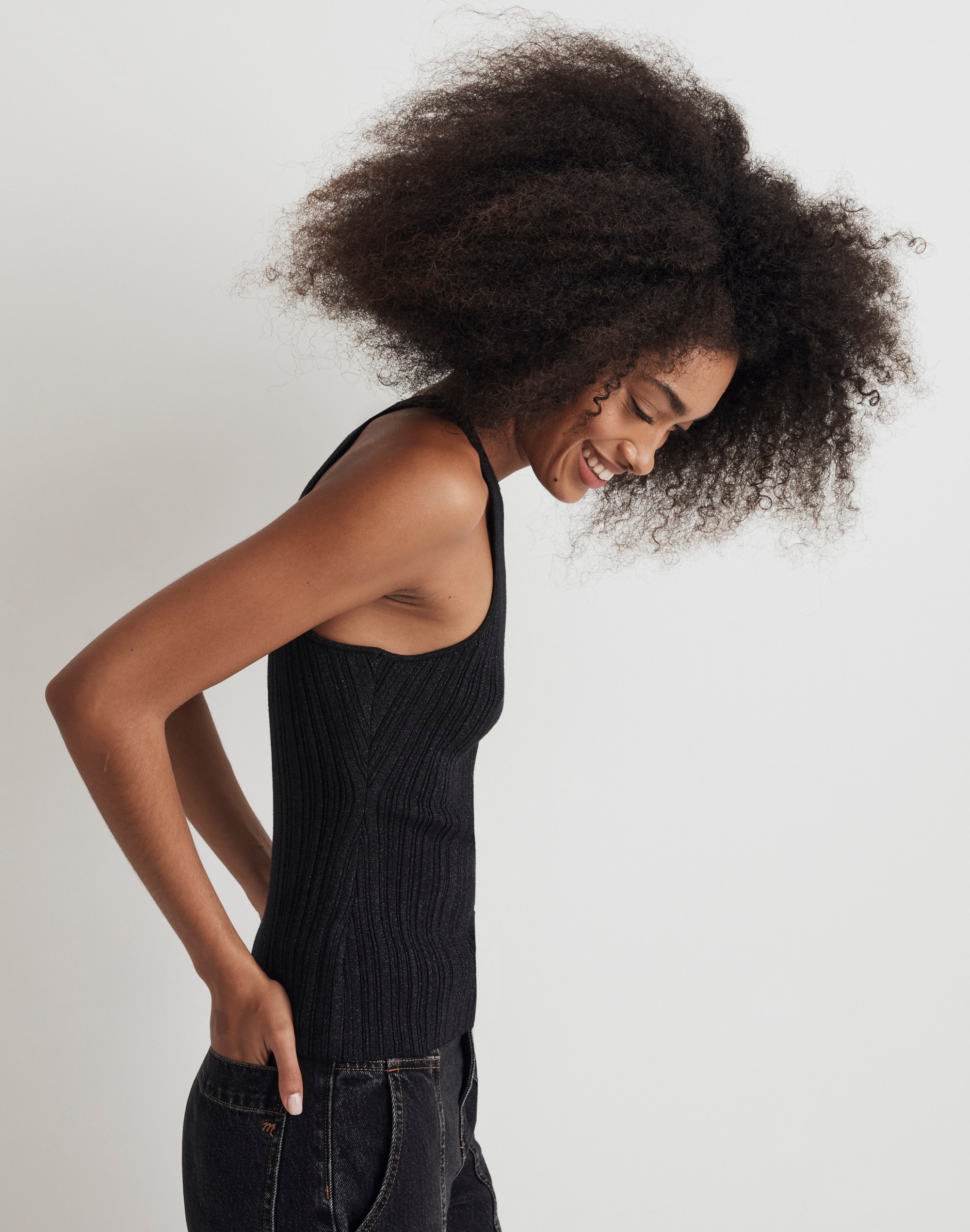 The Signature Shimmer Knit Cutaway Sweater Tank | Madewell