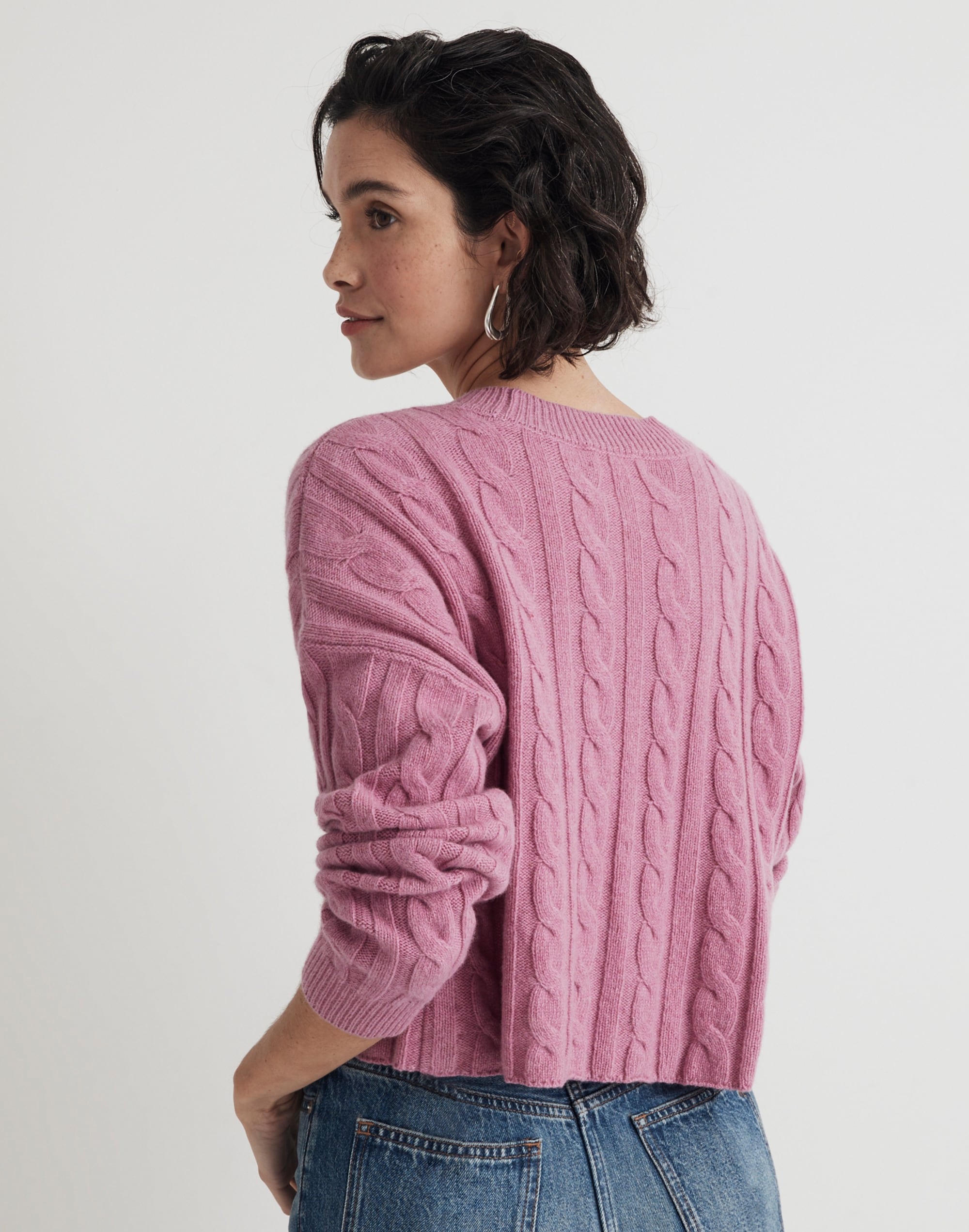 (Re)sourced Cashmere Cable-Knit Crop Sweater