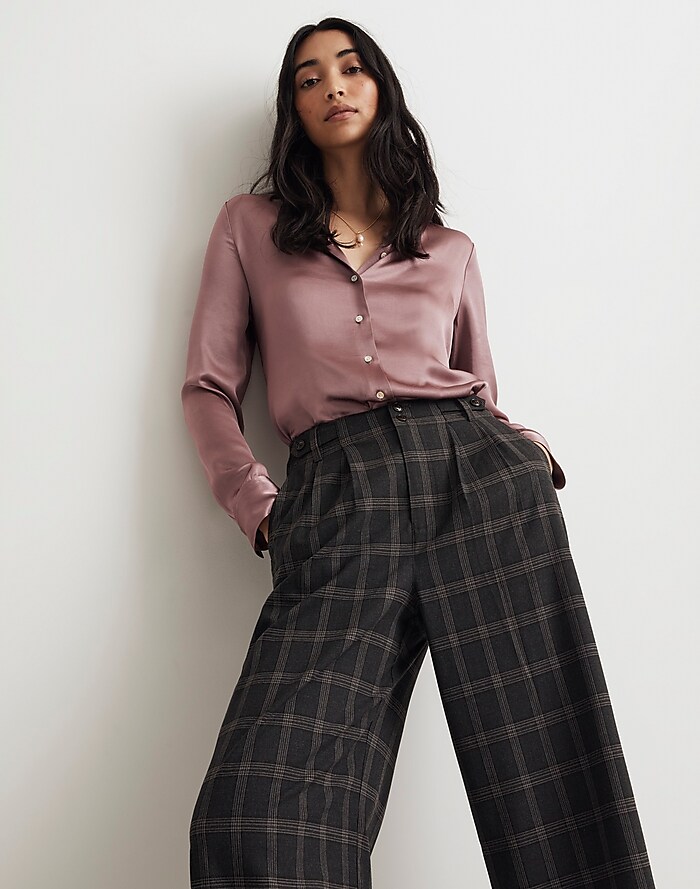 Tall Pleated Tapered-Leg Pants in Easygoing Crepe