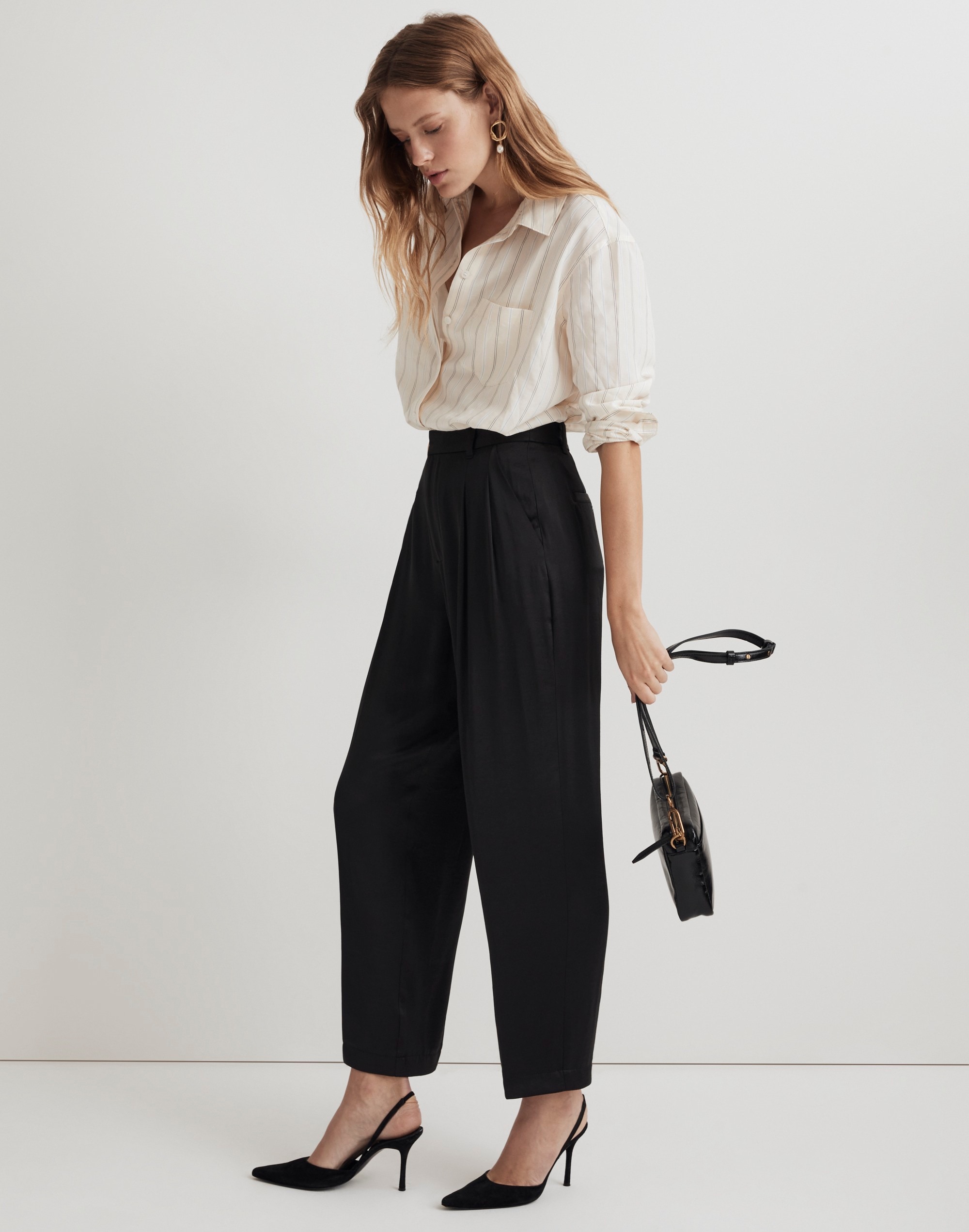 The Petite Turner Tapered Pant in Satin