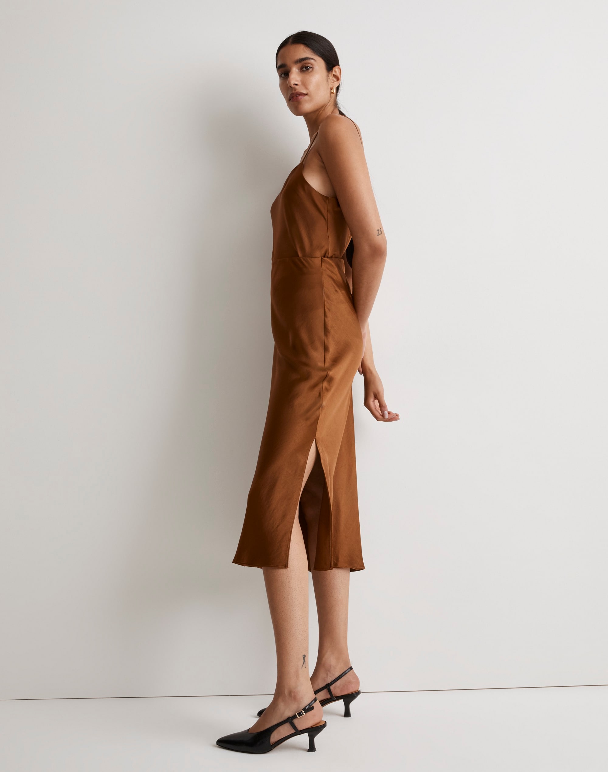 The Layton Midi Slip Skirt Satin | Madewell