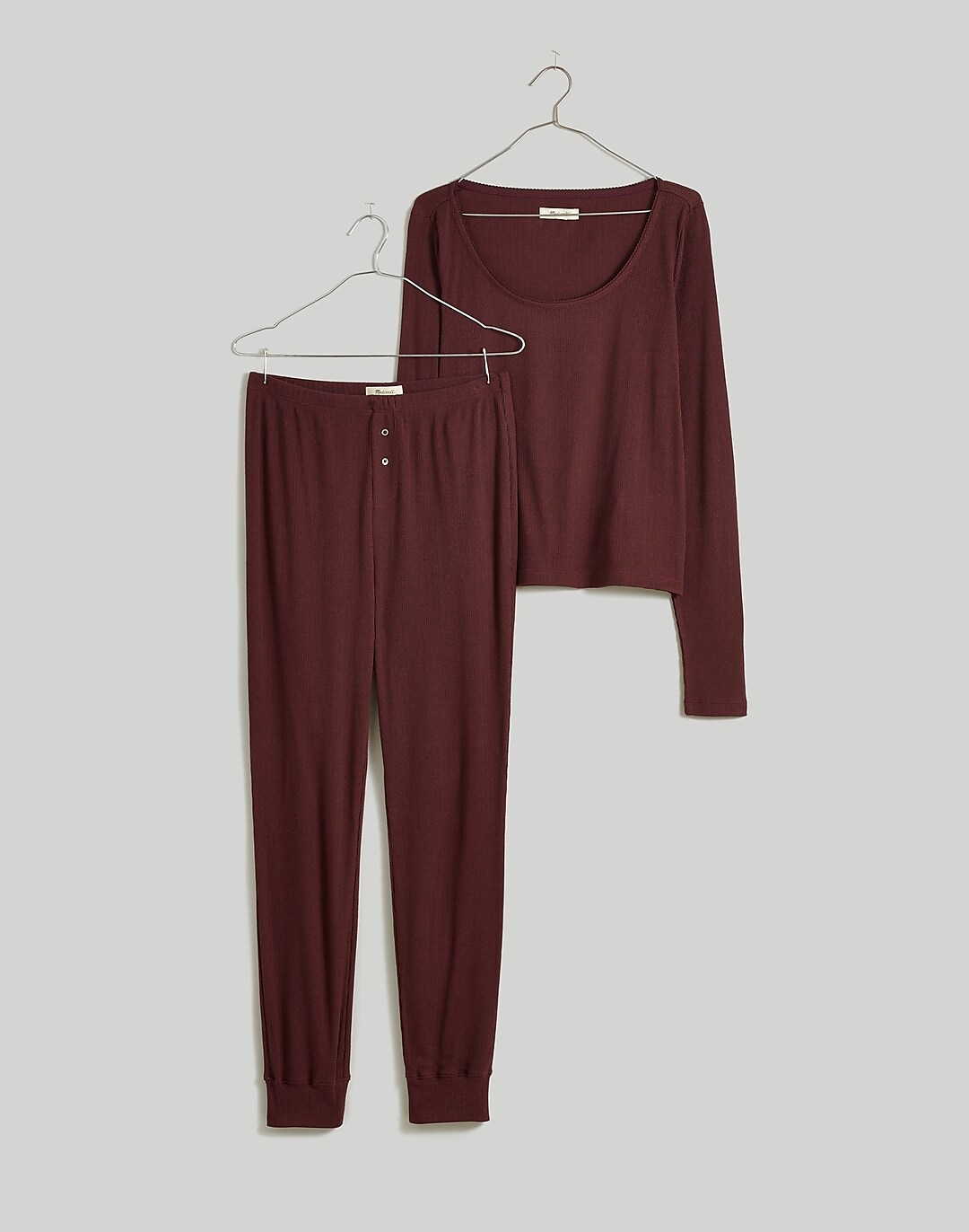 Pointelle Jersey Pajamas - Light gray - Ladies