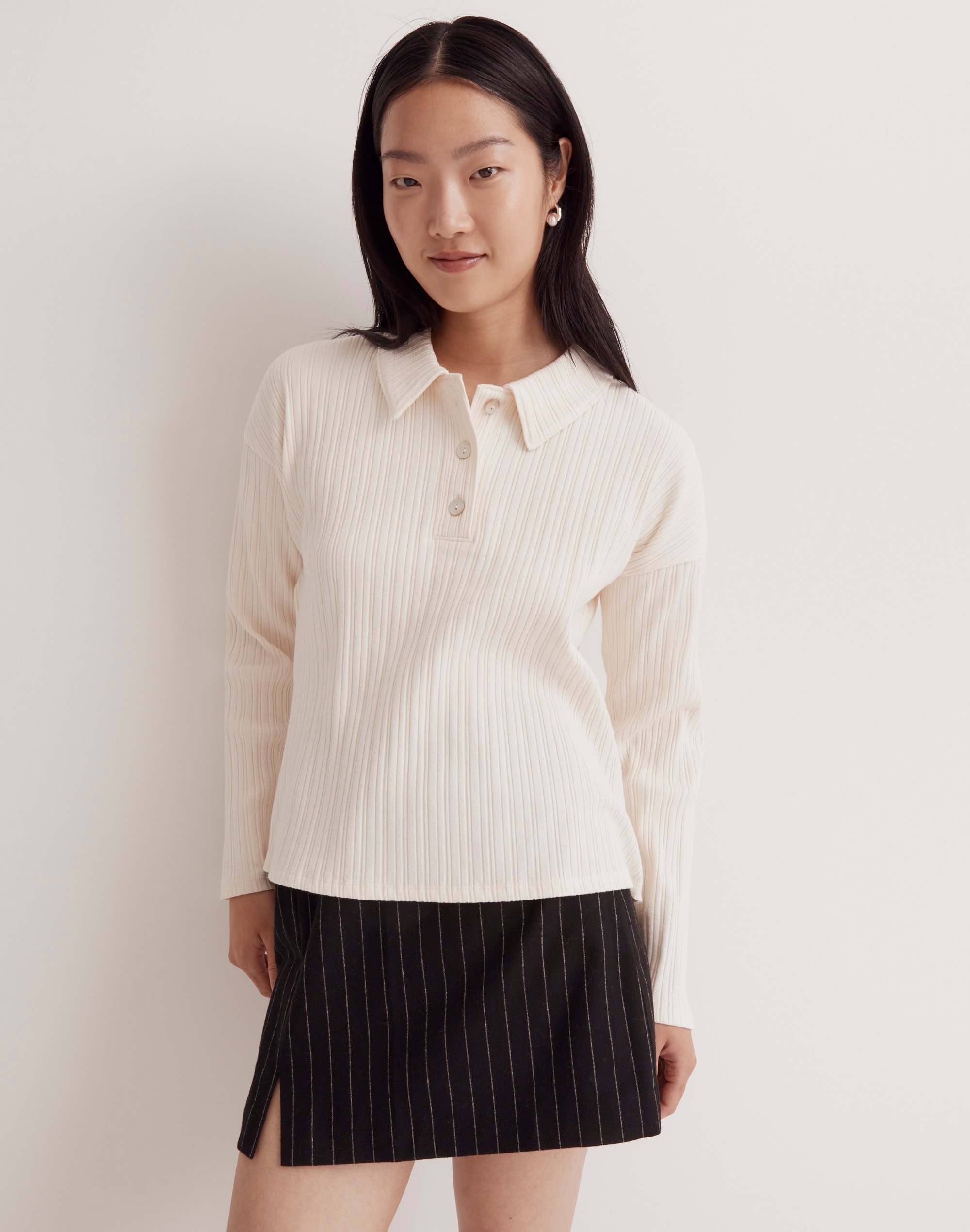 Variegated Rib Boxy Polo Shirt | Madewell