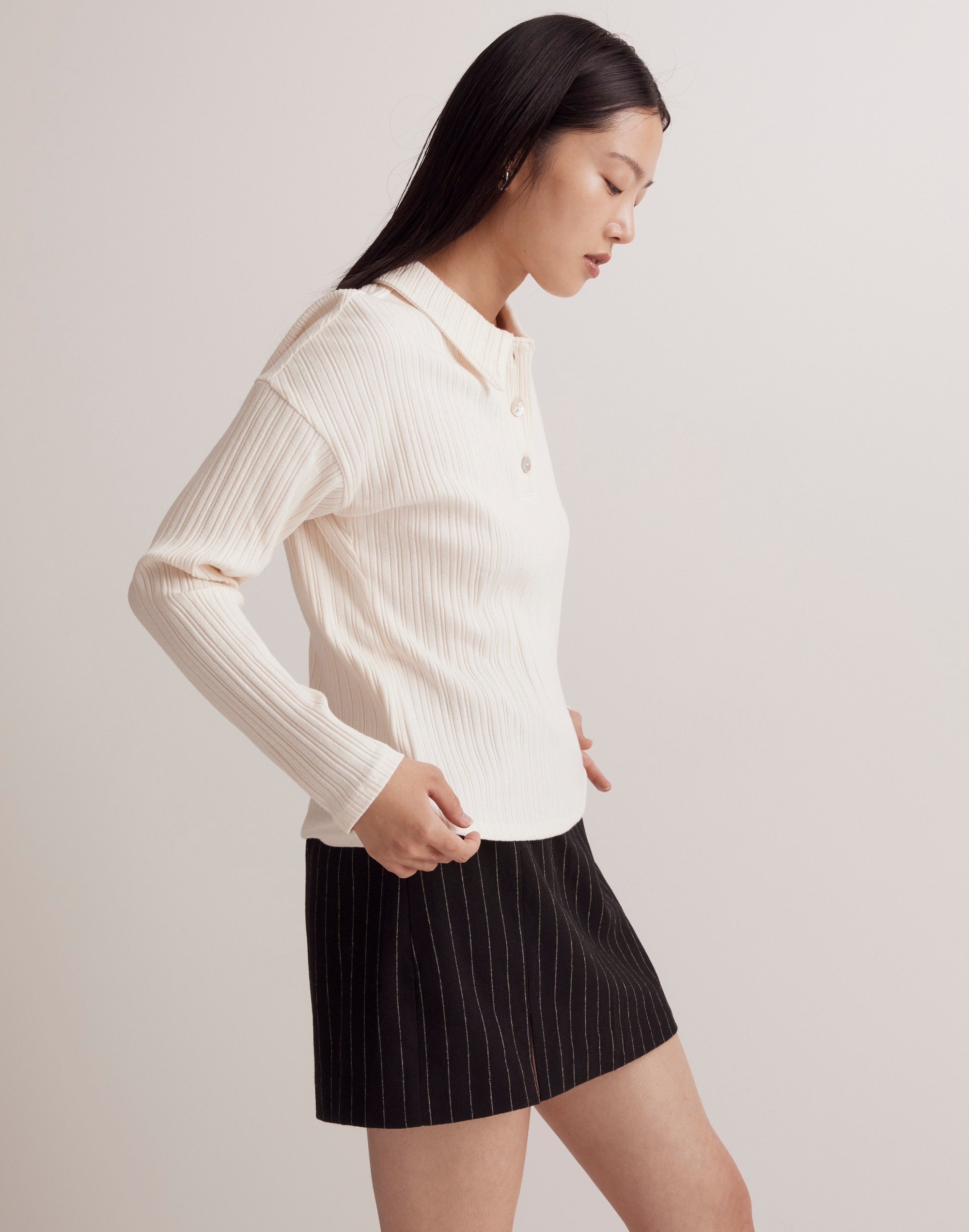 Variegated Rib Boxy Polo Shirt | Madewell