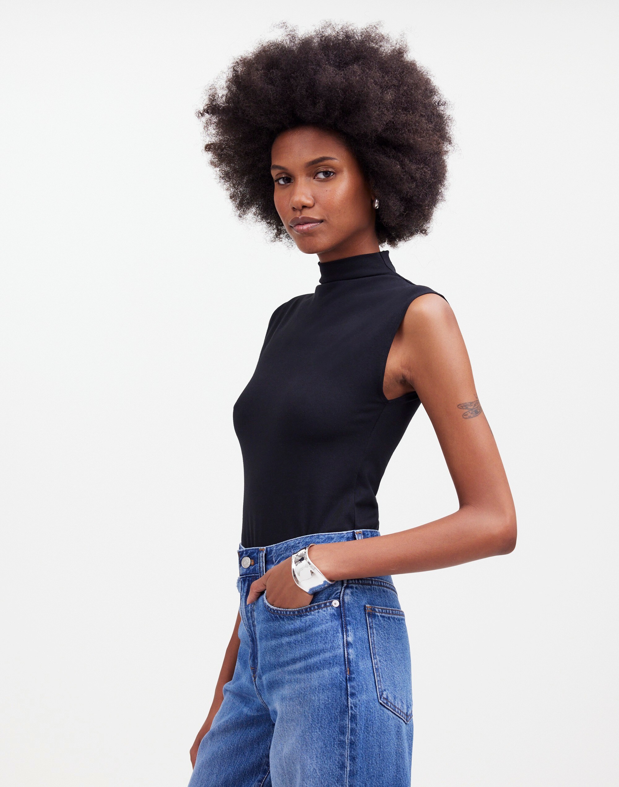 Funnelneck Cropped Muscle Tee | Madewell