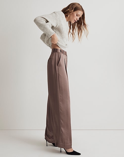 The Harlow Wide-Leg Pant in Satin