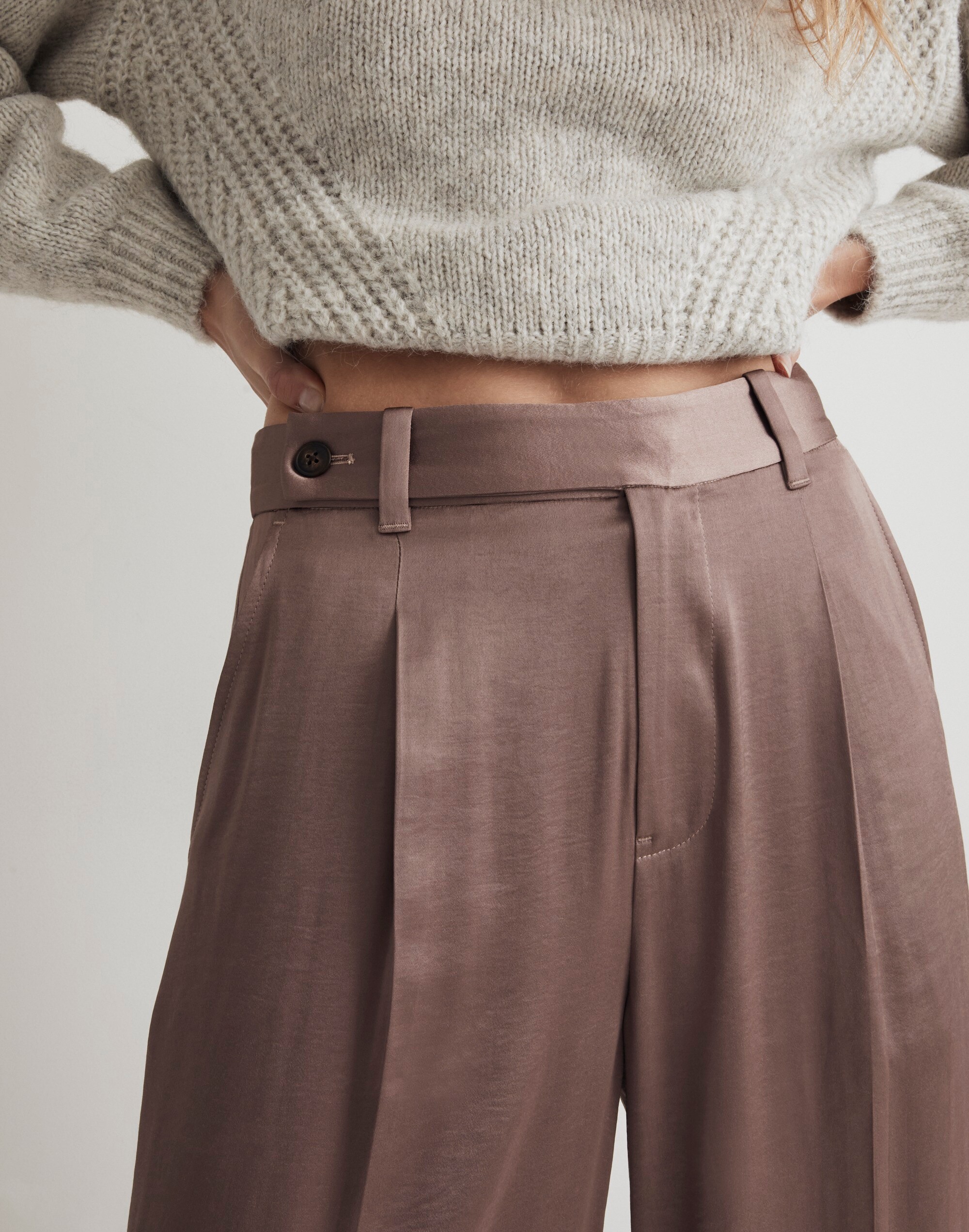 The Harlow Wide-Leg Pant Satin | Madewell