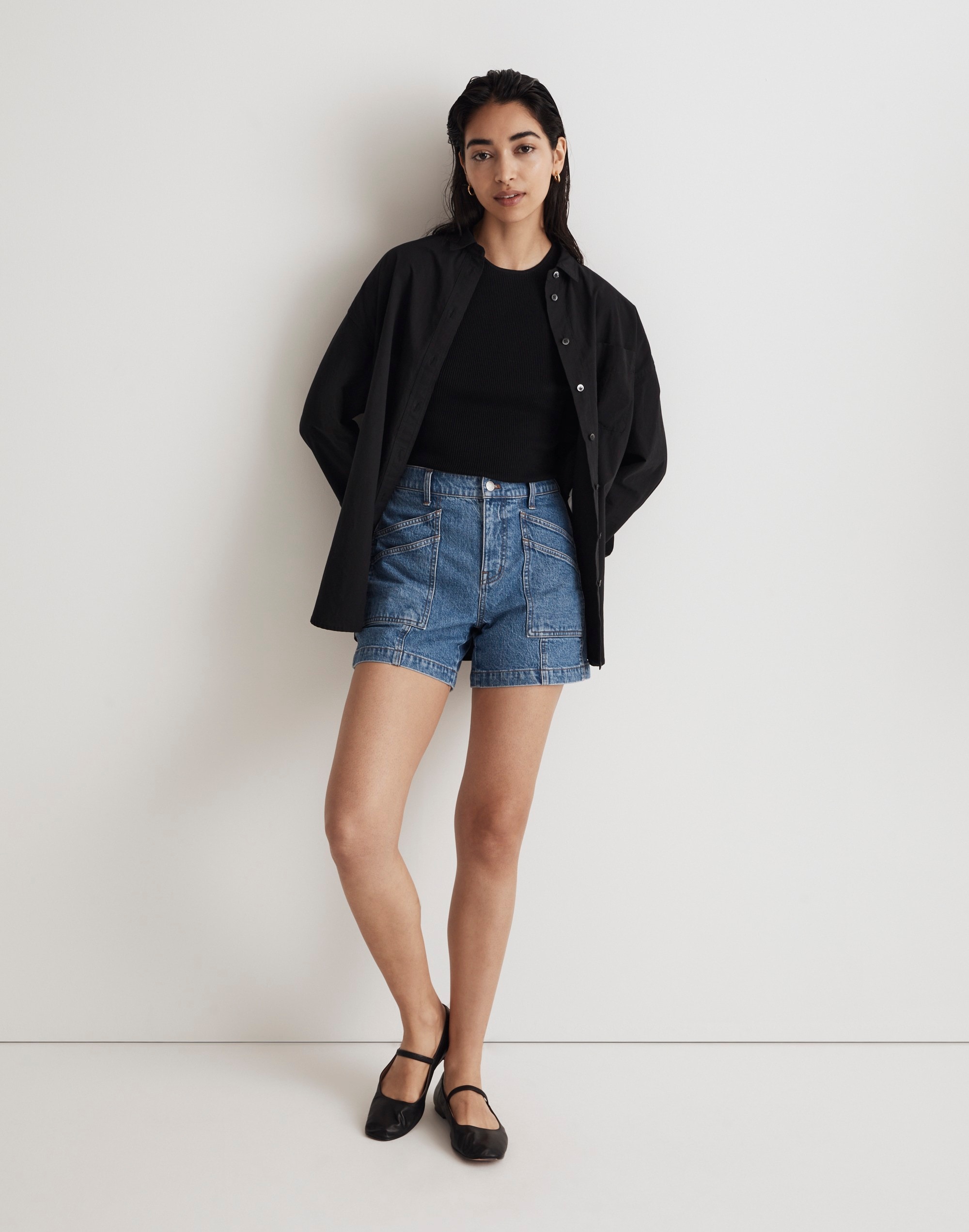 The Perfect Vintage Mid-Length Cargo Jean Short in Fernlane Wash | Madewell