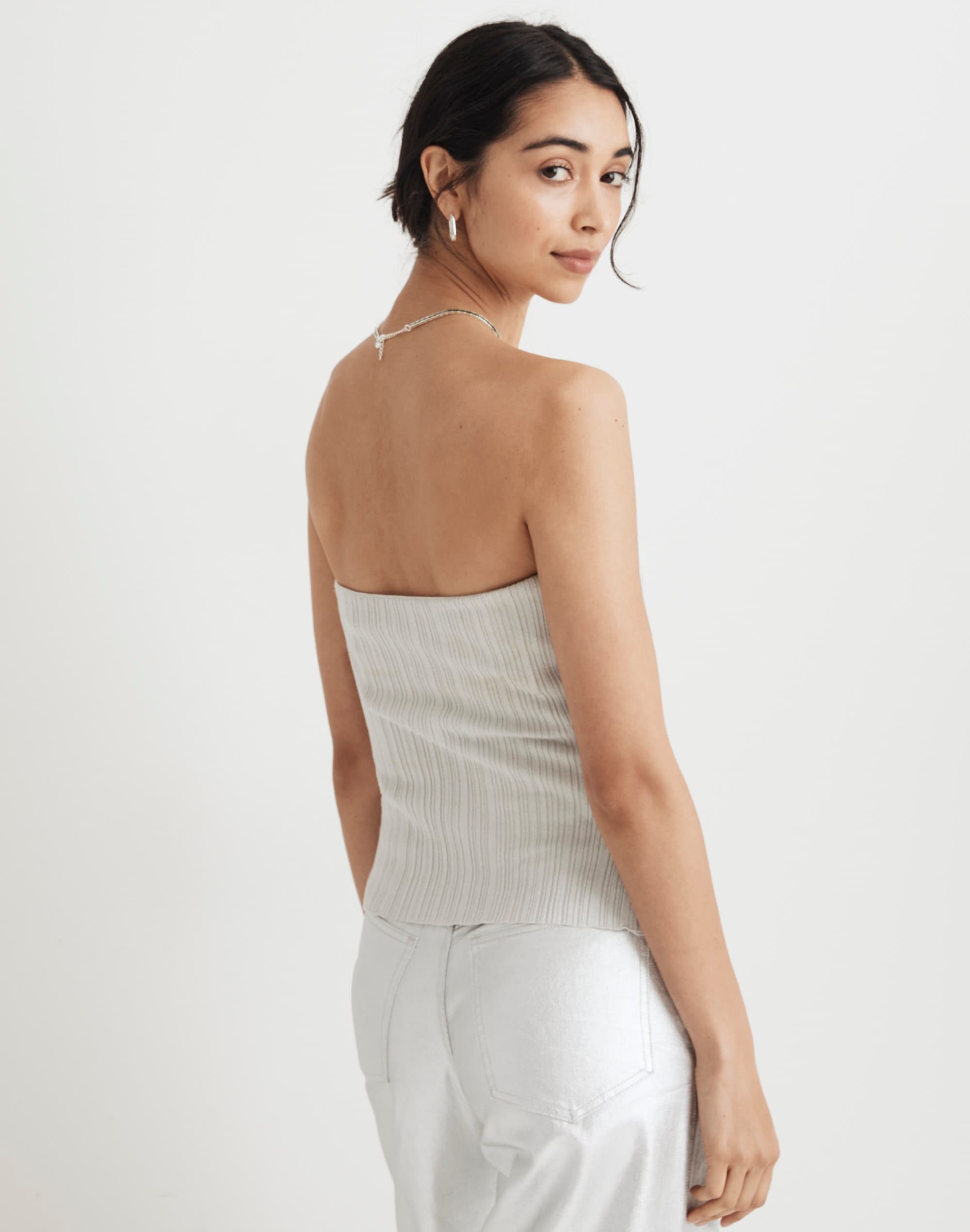 Madewell x Aimee Song Ribbed Shimmer Tube Top