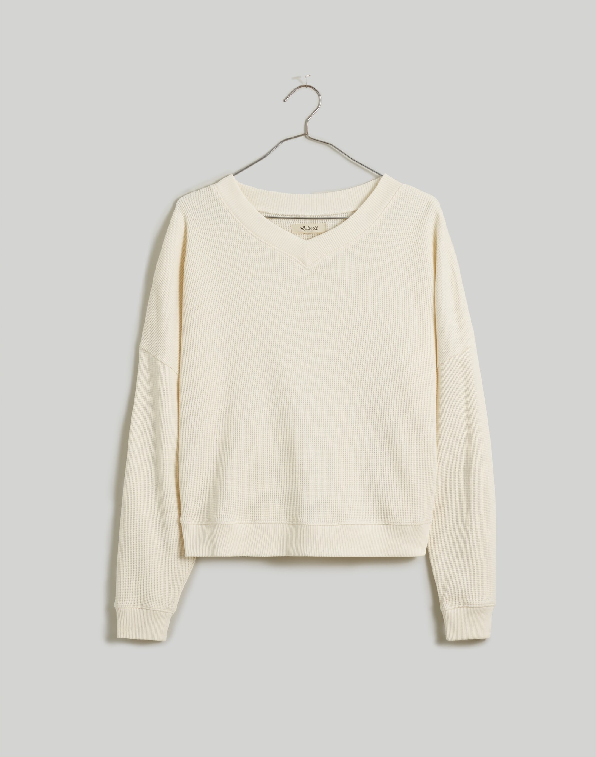 Waffle Knit Boxy Sweatshirt Tee | Madewell