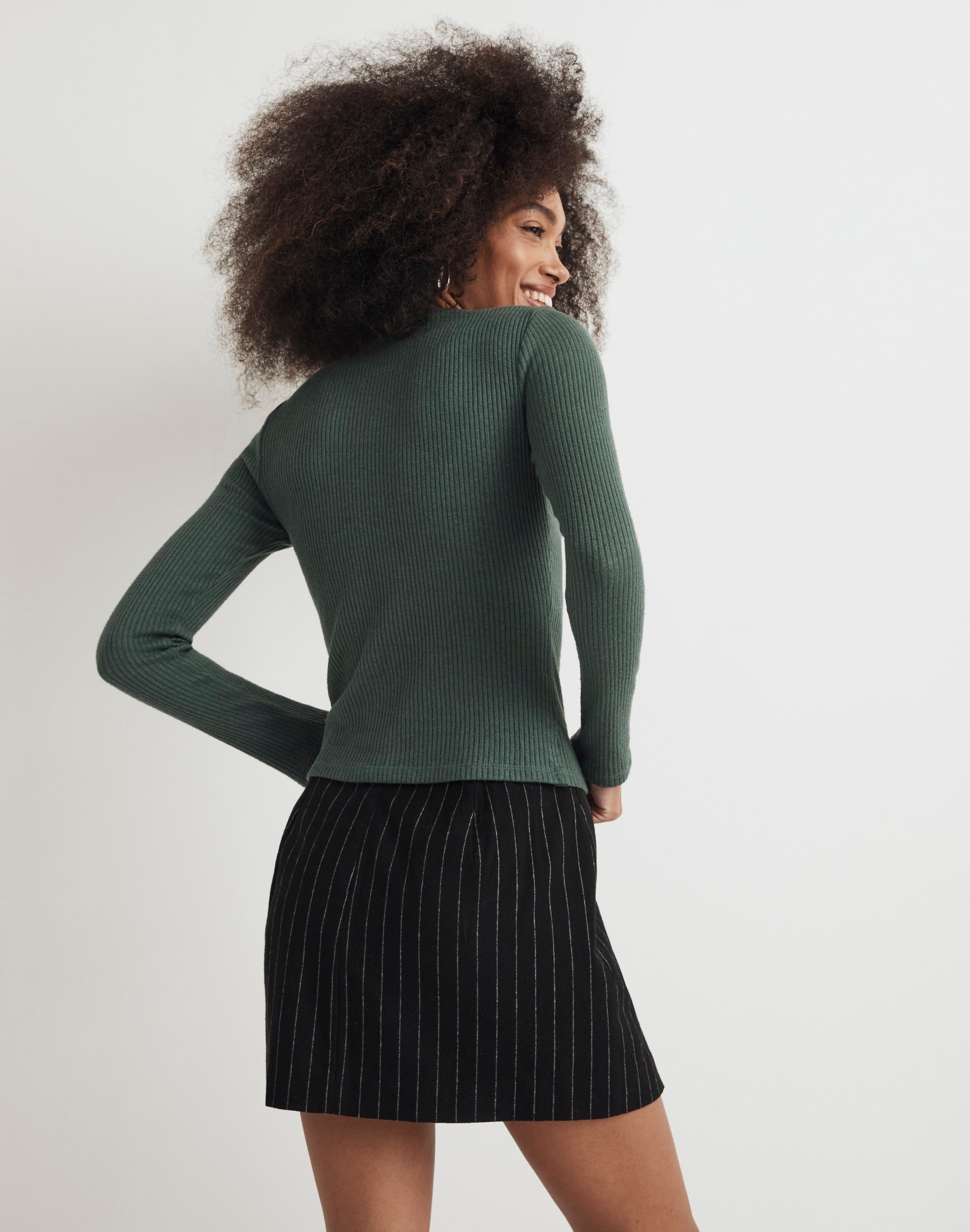 Boatneck Button Long-Sleeve Top | Madewell