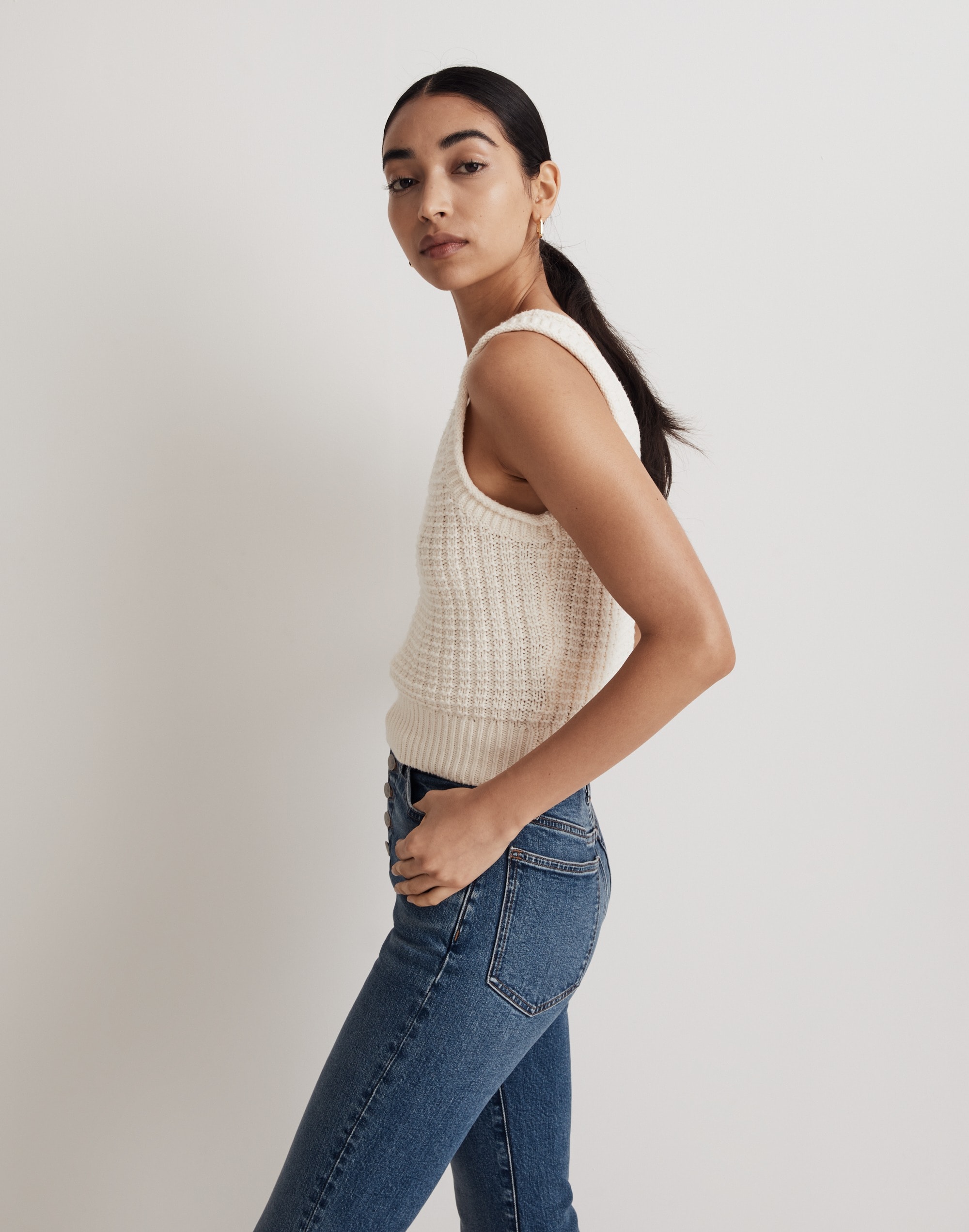 Textured-Stitch Sweater Tank | Madewell